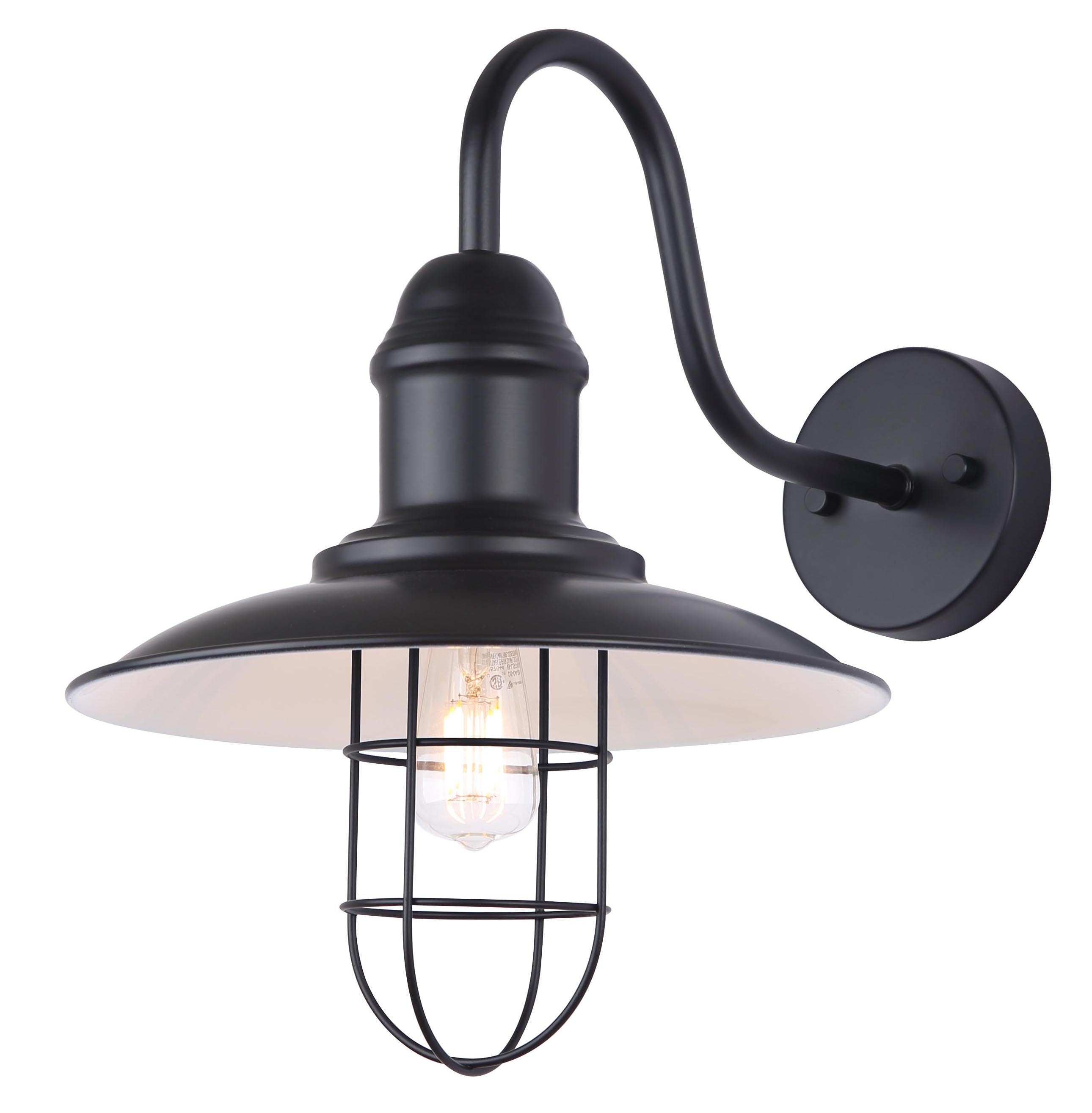Canarm IOL569BK Felix 1 -Light 15-in H Matte Black Hardwired Outdoor Wall Light