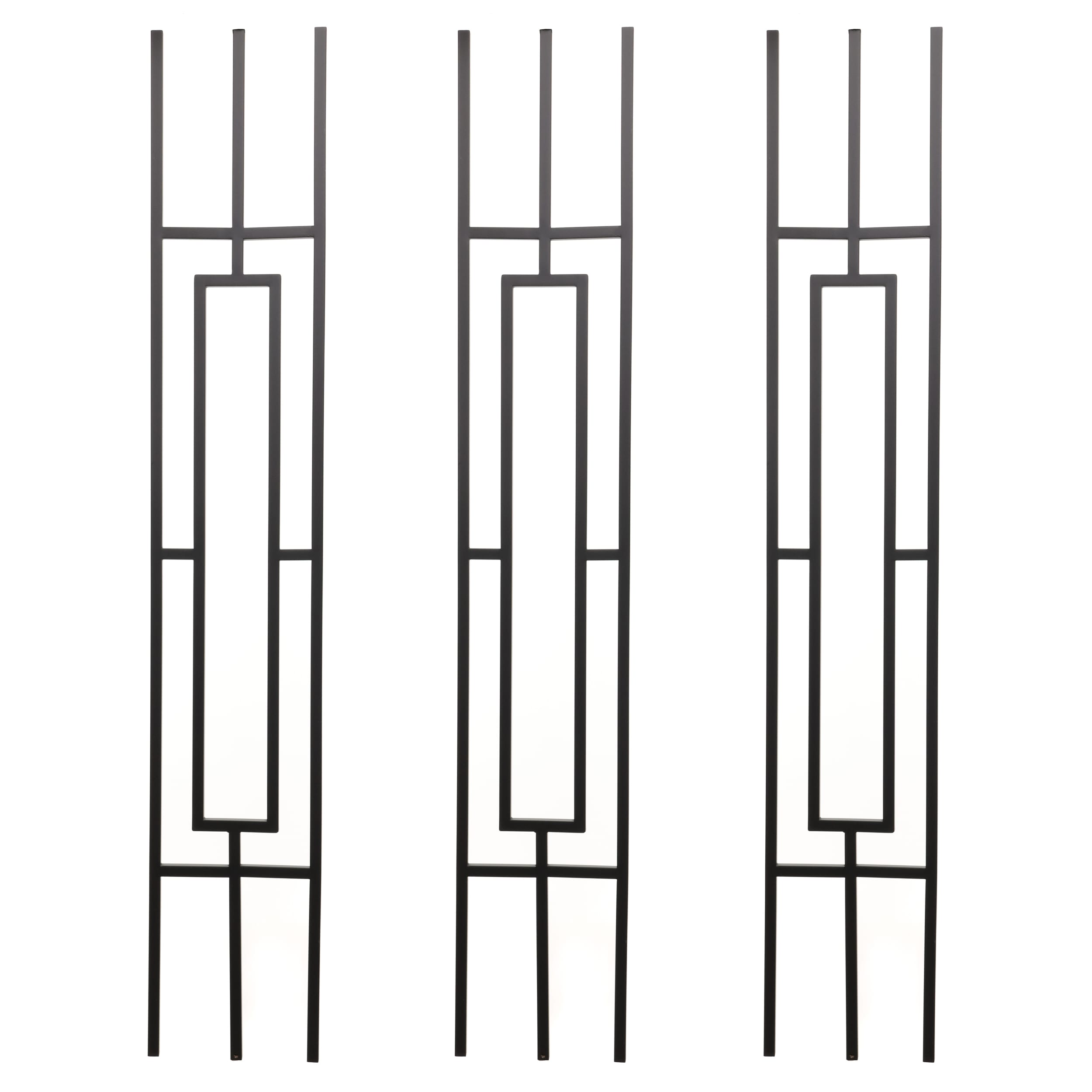 RELIABILT WGT813SB 43-in x 0.5-in Satin Black Wrought Iron Sophisticated Ornate Stair Baluster (3-Pack)