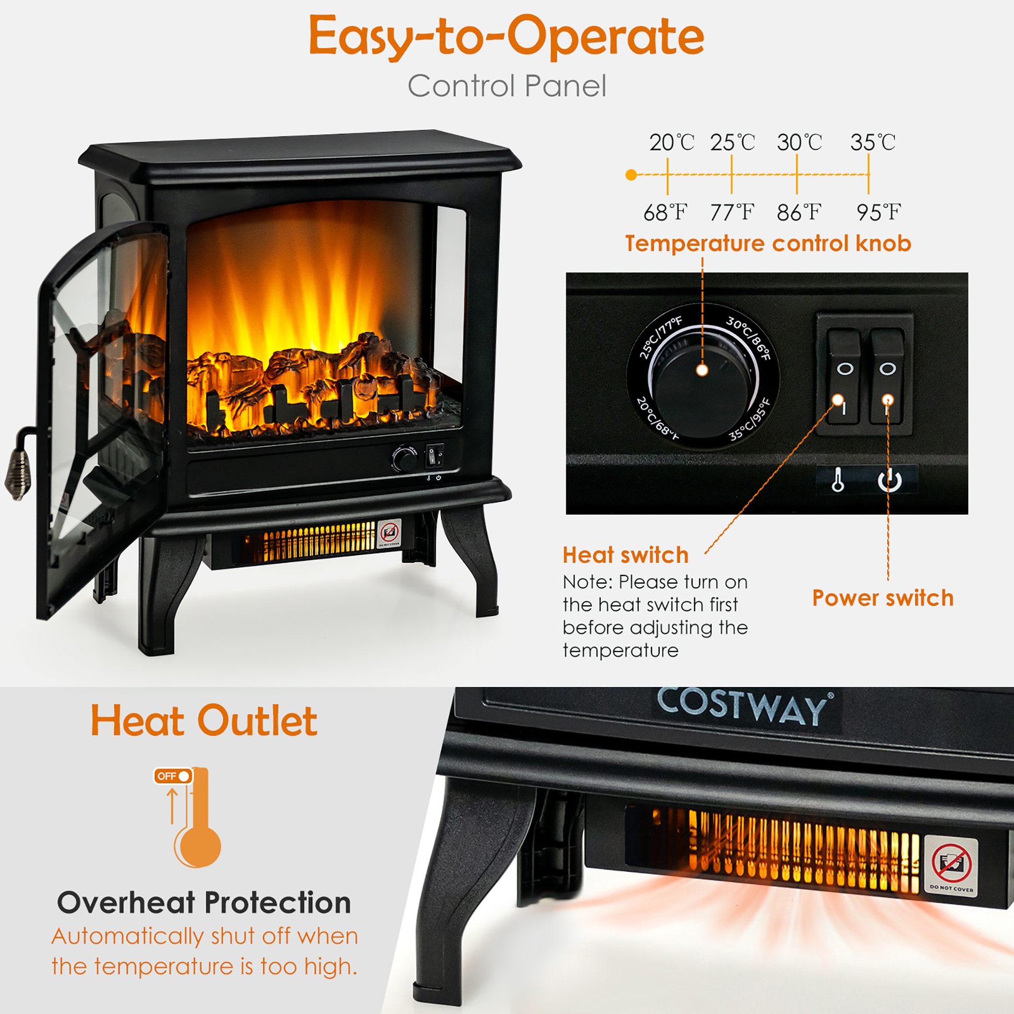 Costway SWL00004 Electric-Fireplaces - View #9