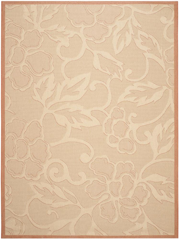 Safavieh CY2726-3201-8 Courtyard Lyon 8 x 11 (ft) Loomed Polypropylene Natural/Terra Rectangular Indoor/Outdoor Floral/Botanical Coastal Area rug