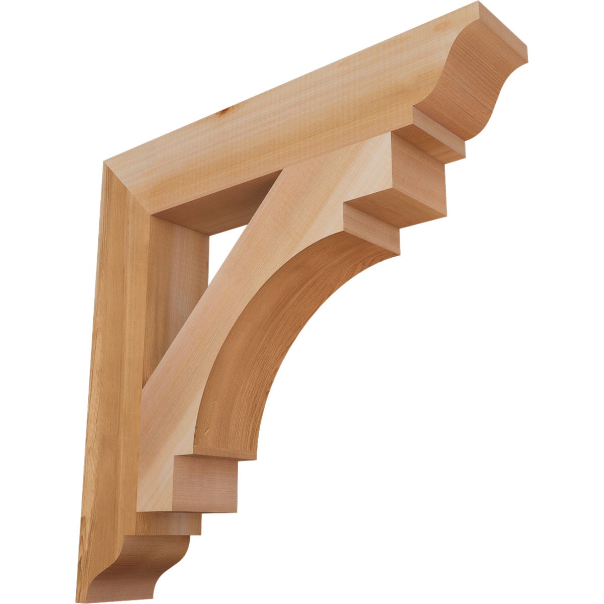 Ekena Millwork BKT04X22X22MRC01SWR Merced traditional smooth 3-1/2-in x 22-in x 22-in Western red cedar Brown Wood Standard bracket
