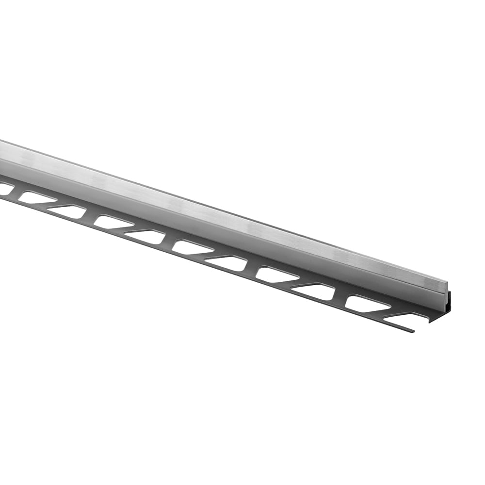 Schluter Systems SPSB100EB/160 ShowerProfile-SB 0.375-in W x 63.0-in L Brushed stainless steel Steel Tile Edge Trim