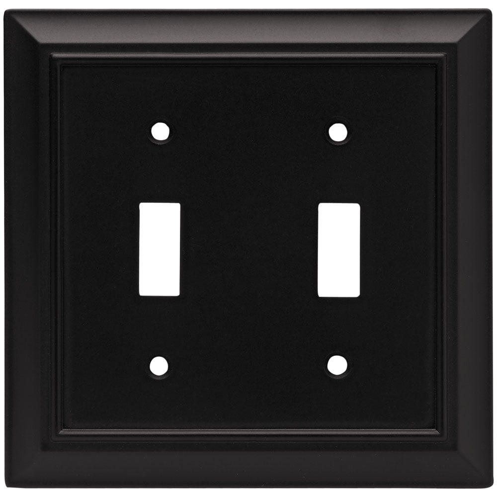 Cover Brainerd 64218 Architectural Single Duplex Outlet  Wall Plate Flat Black Switch Plate