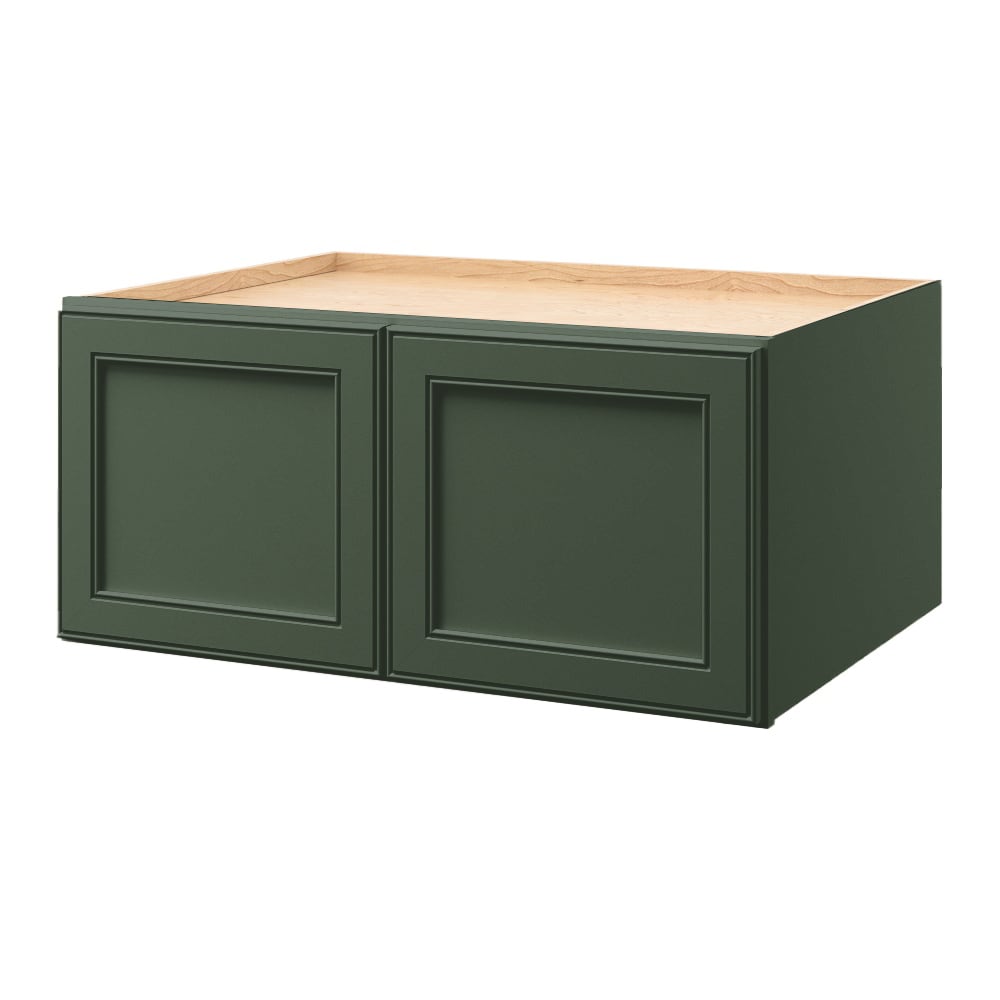 allen + roth 854HR Heathrow 33-in W x 15.125-in H x 24-in D Sage Wall Fully assembled Cabinet (Recessed Panel Square)