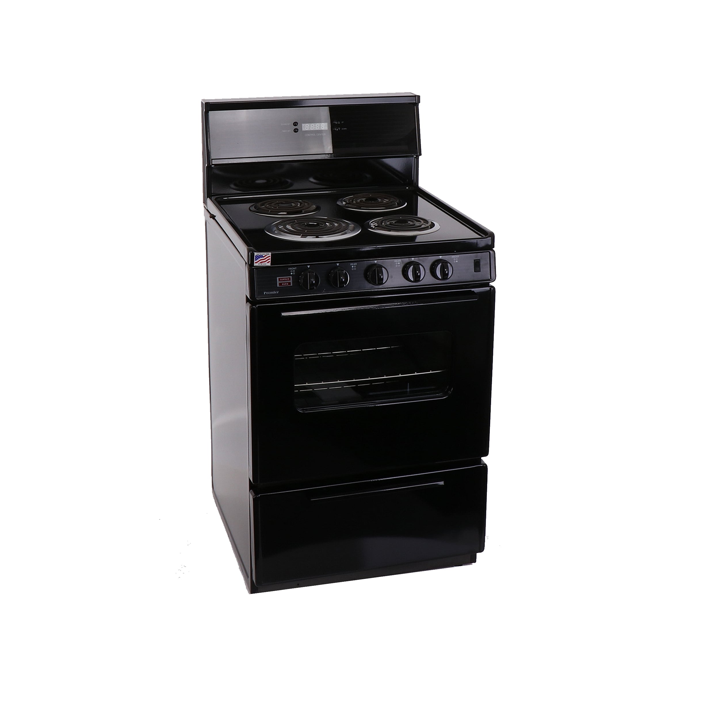 Premier ECK240BP 24 Inch Freestanding Electric Range with 4 Coil Elements,  2.9 cu. ft. Capacity, 2 Adjustable Oven Racks, Lift-Up Top, Electronic