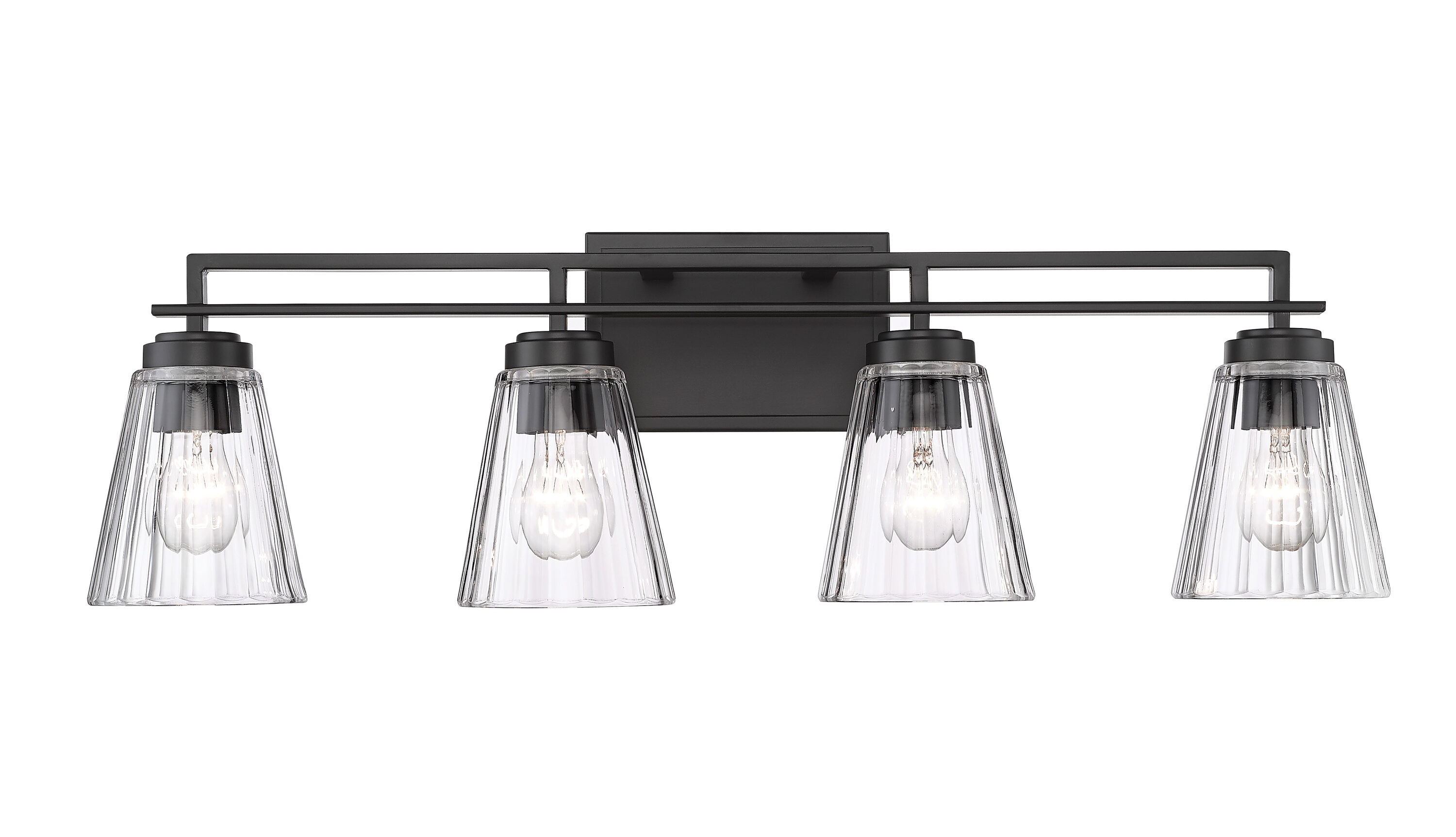 Z-Lite 823-4V-MB Lyna 30.5-in 4 -Light Matte Black Transitional Vanity light