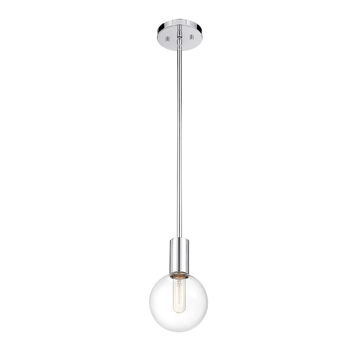 Sleek Chrome Mini-Pendant with Clear Glass Shade