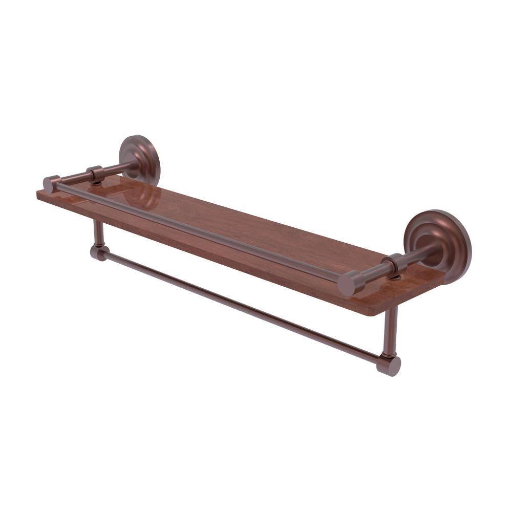 Allied Brass QN-1TB-22-GAL-IW-CA Que New Antique Copper Wall mount Bathroom Shelf ( 22-in x 5-in x 5-in )