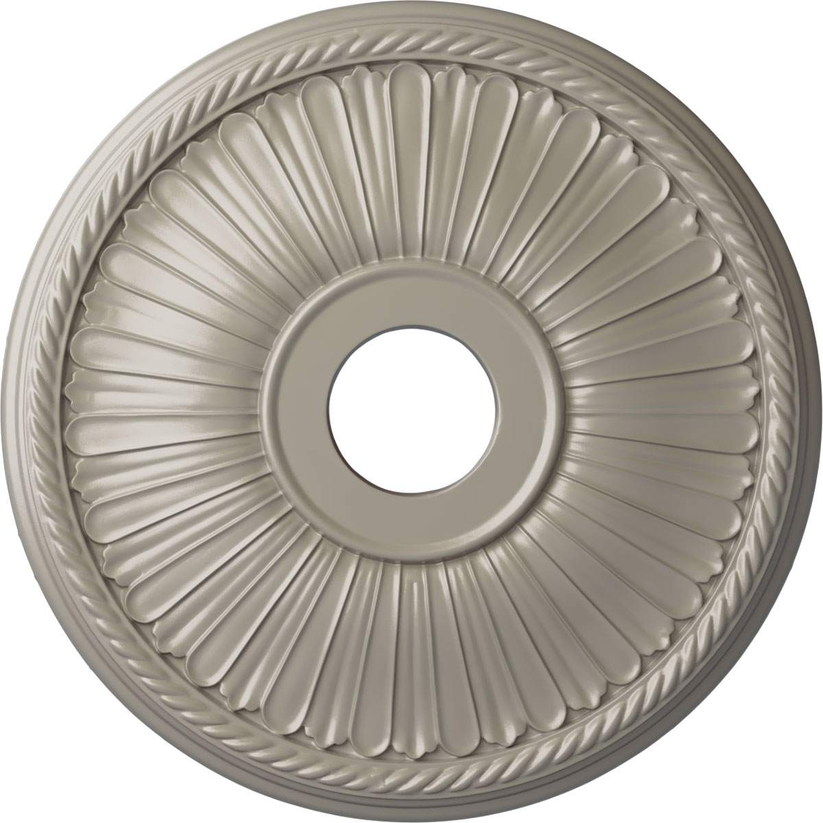Ekena Millwork CM20BE1PWS Berkshire 20.125-in W x 20.125-in L Painted Pearl White Polyurethane Whole Ceiling Medallion