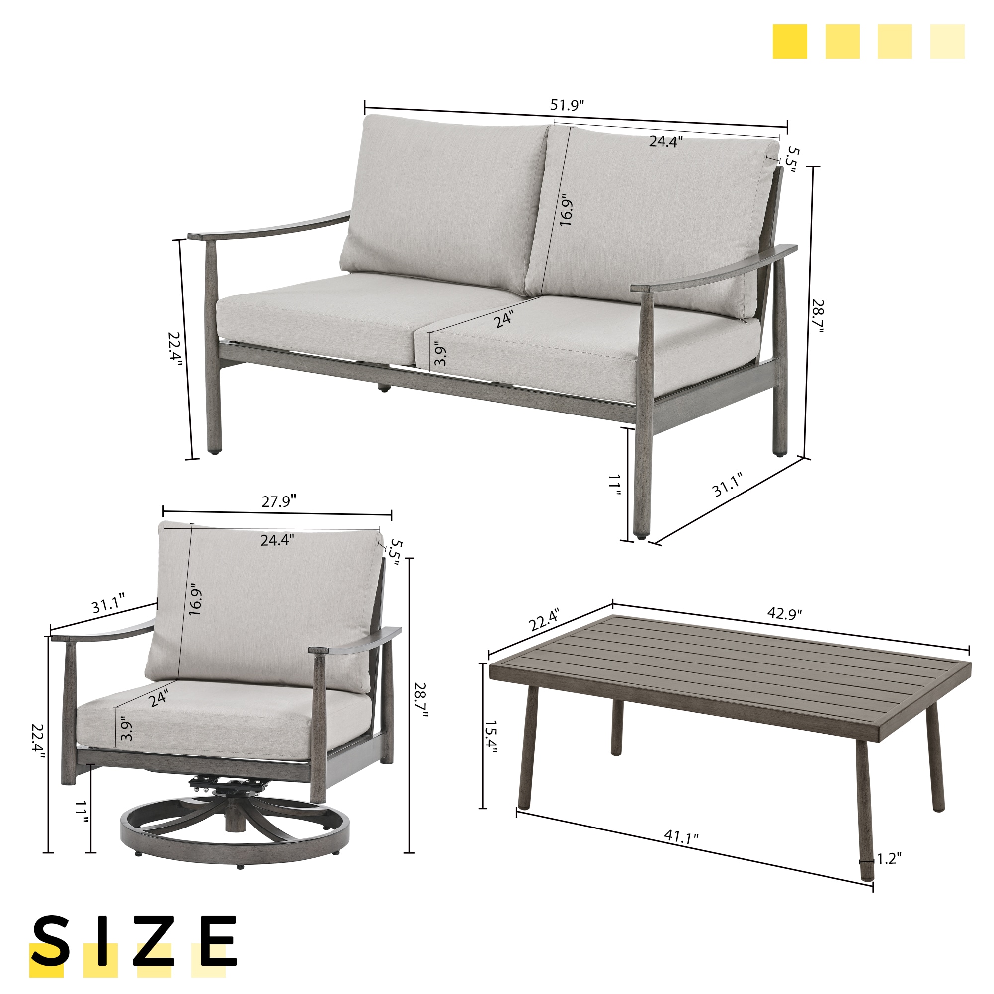  CP-SF4-GG-B3-WL2 Patio-Conversation-Sets - View #2