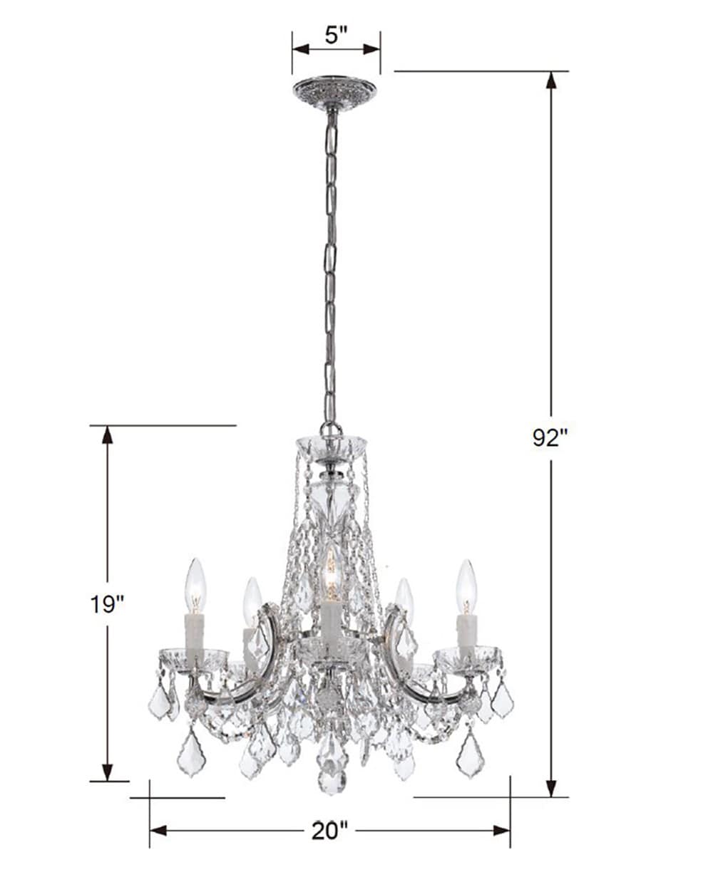 Polished Chrome Crystal 5-Light Mini Chandelier