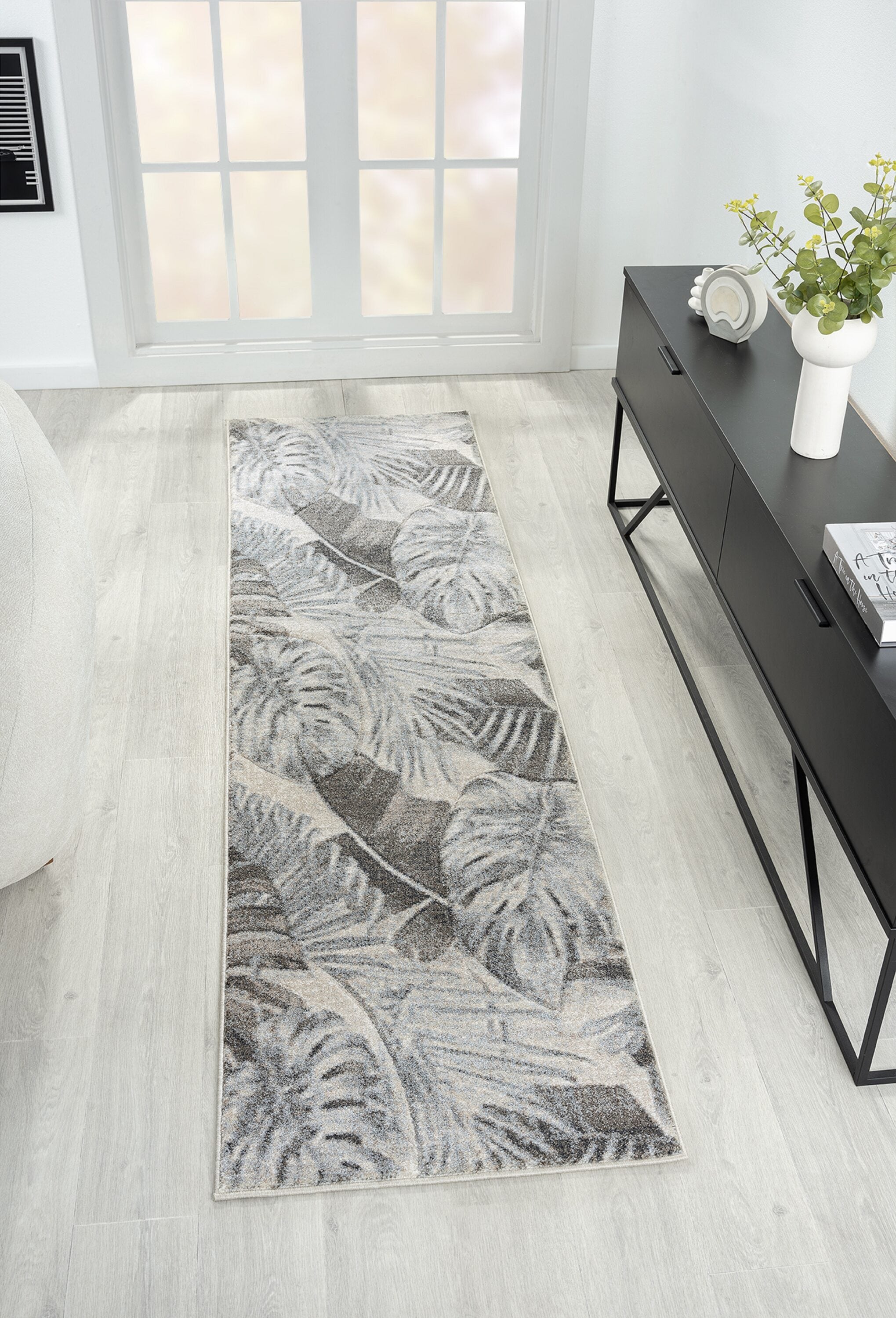 MDA Rugs FR0728 Fresco 2 x 8 (ft) Loomed Polypropylene Gray Rectangular Indoor Abstract Area rug
