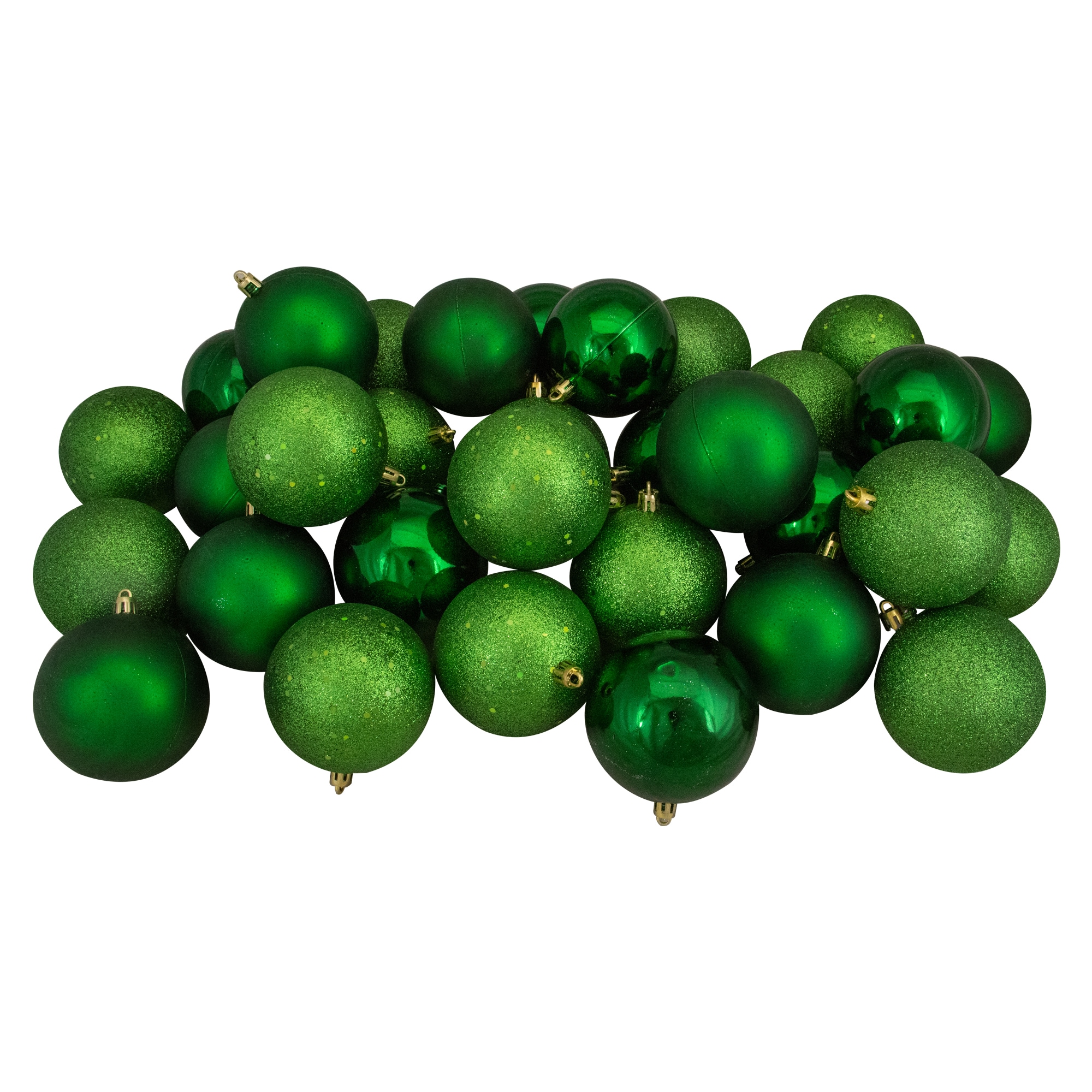 Northlight 31754292 32 -Pack Green Ball Standard Indoor Ornament set Shatterproof