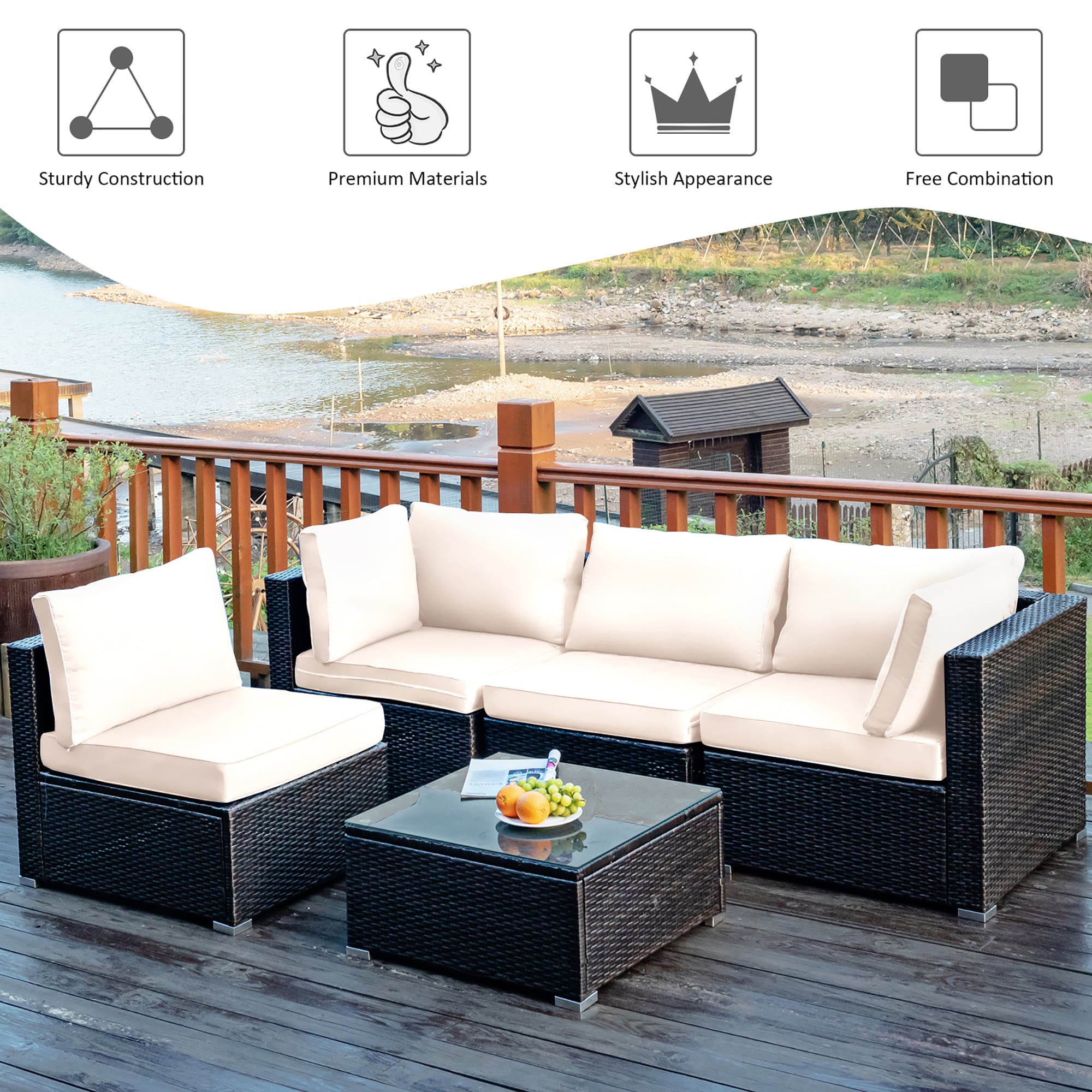 Costway LWS00837 Patio-Conversation-Sets - View #5