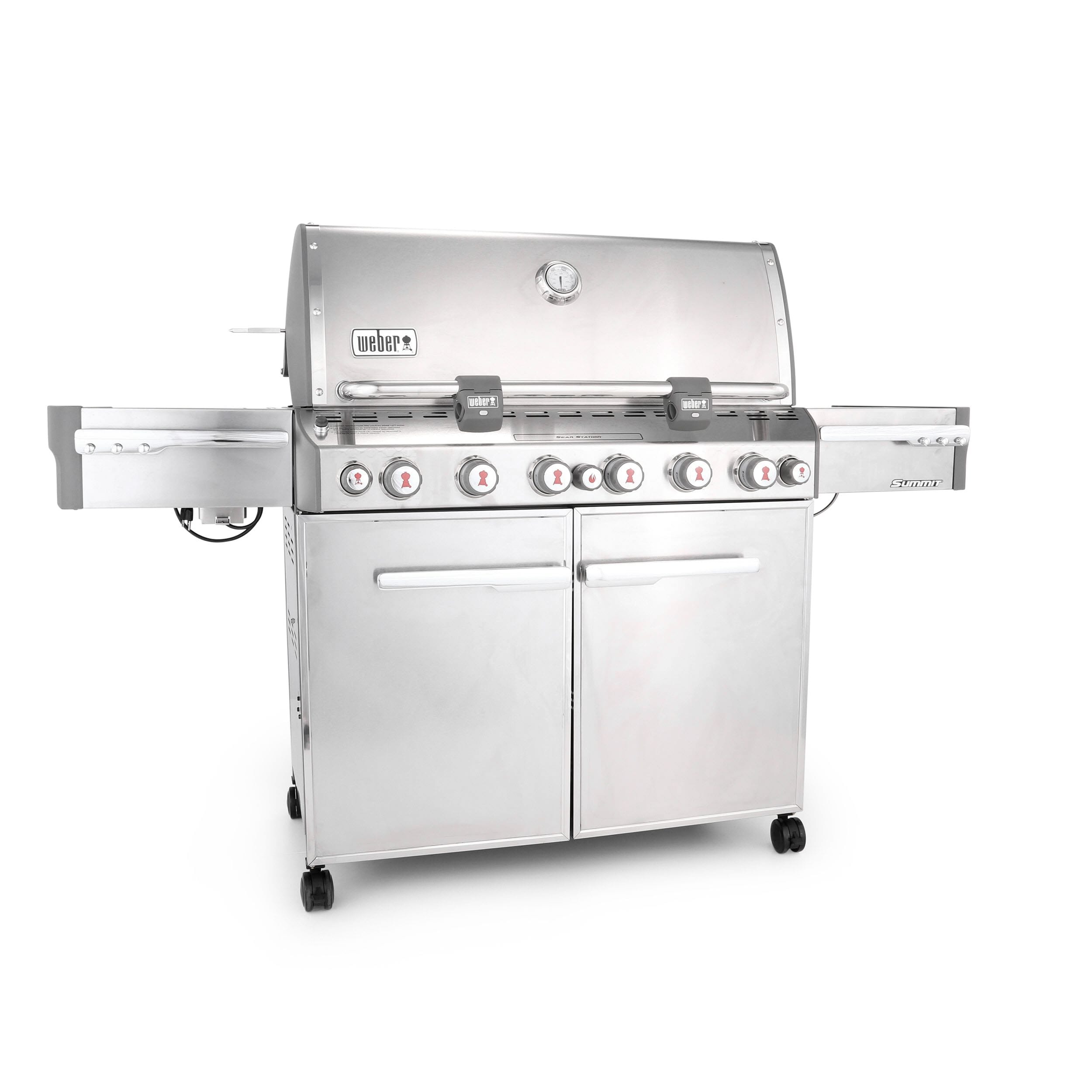 Weber Summit S-670 Stainless Steel 6-Burner Natural Gas Infrared Gas with 1 Side Burner with Integrated Smoker Box in the Gas Grills department at Lowes.com