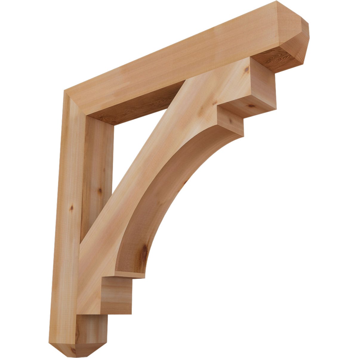 Ekena Millwork BKT06X42X42MRC04SWR Merced craftsman smooth 5-1/2-in x 42-in x 42-in Western red cedar Brown Wood Standard bracket