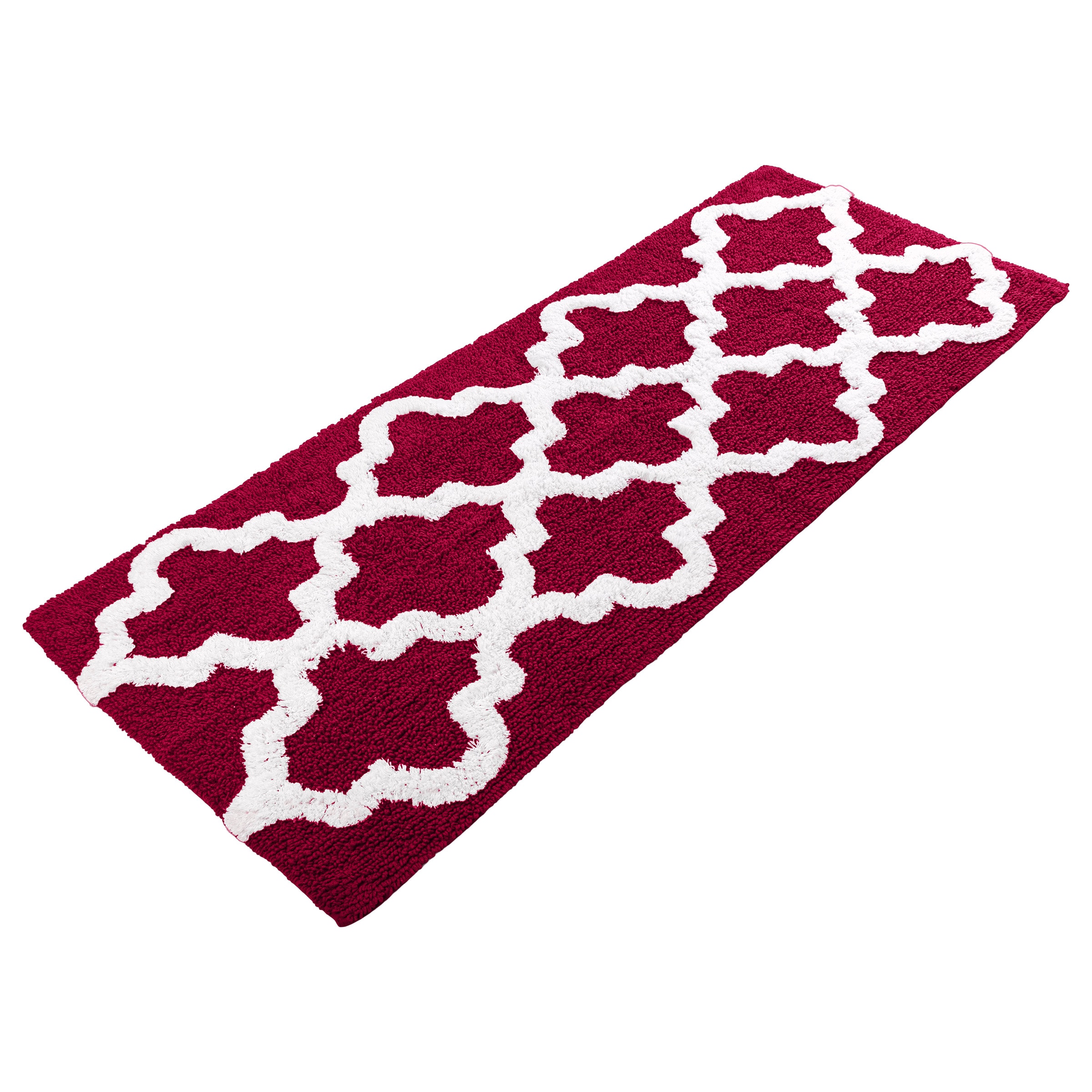 Hastings Home 723667GJV Bathroom Mats 60-in x 24-in Burgundy Cotton Bath mat