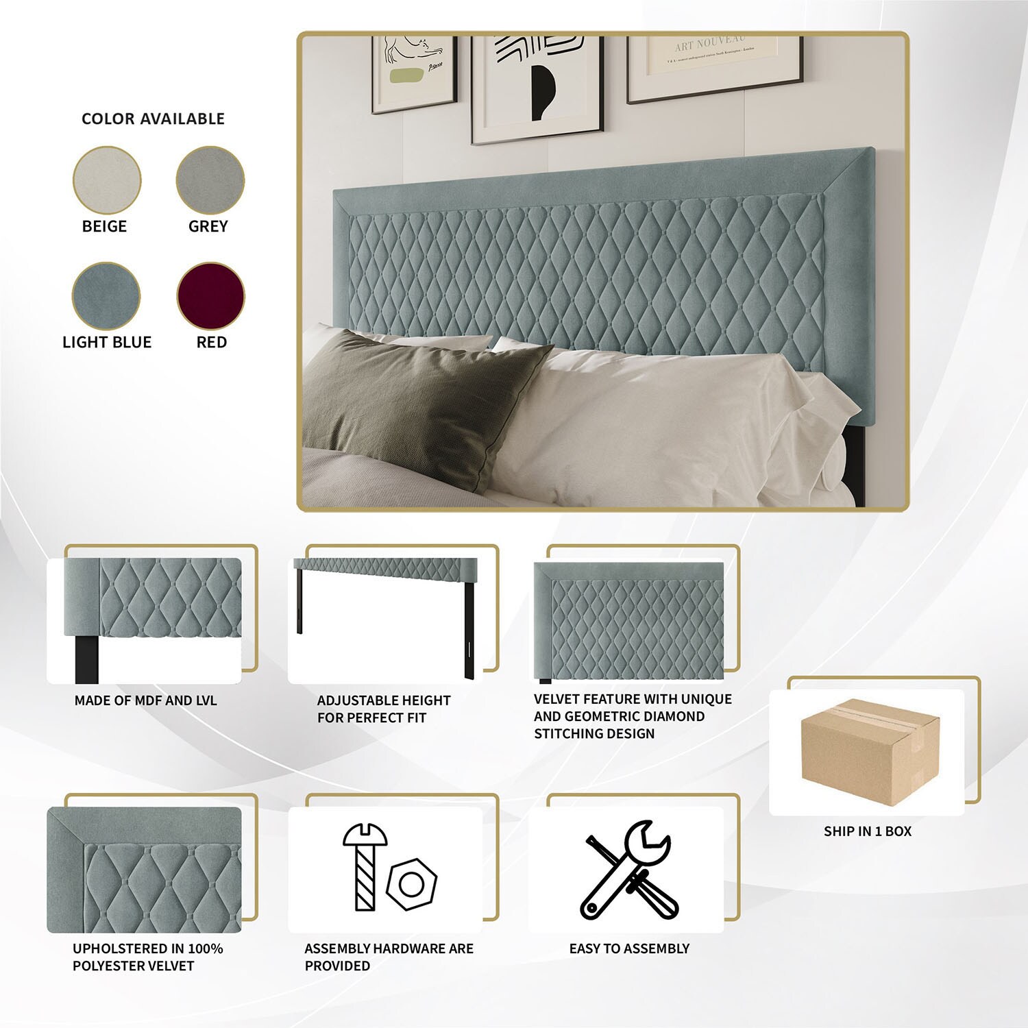 ChaletPosh C8540FUHB-LBL-VV Upholstered-Headboards - View #7