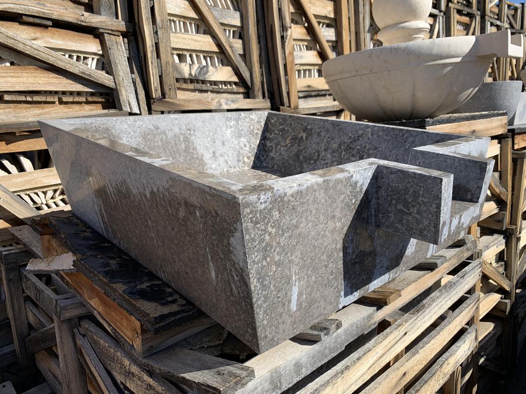 Natural Stone Veneer R53-33-37-10H-WFT-OG NaturalStoneSpilloverWaterFeature - Honed Oyster Gray-33inx37inx10in 1 Square feet Oyster Gray Stone veneer
