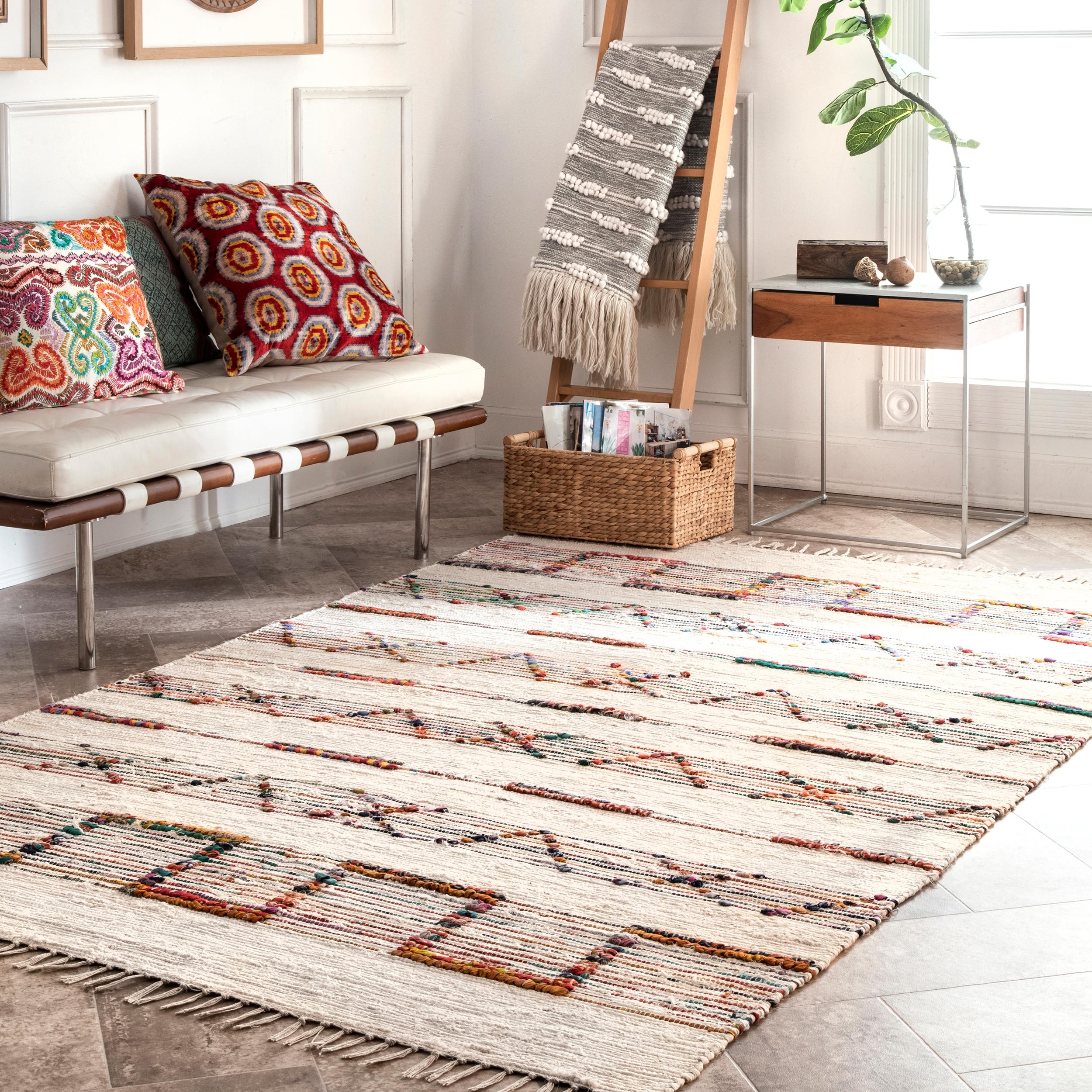 nuLOOM 8 X 10 (ft) Cream Indoor Geometric Area Rug in the Rugs ...