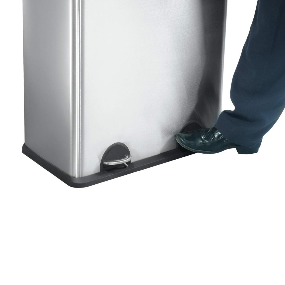Step N Sort 16 Gallon 3-Compartment Stainless Steel Trash and Recycling Bin