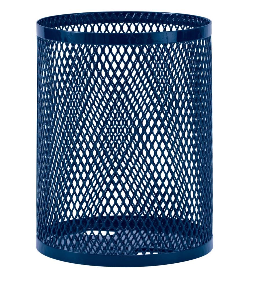 Premium Photo  Metal durable blue industrial trash bin for