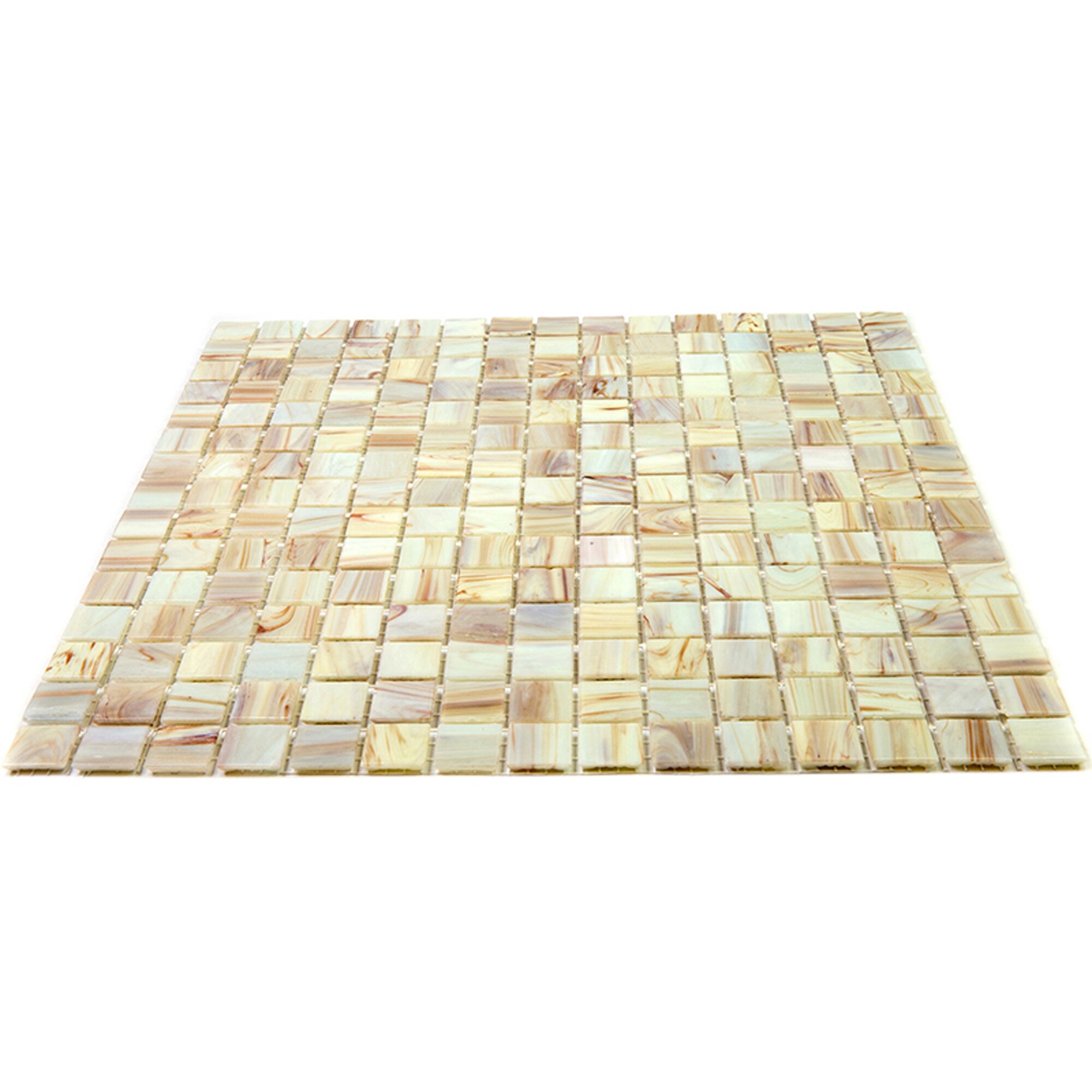 Celestial 12 in. x 12 in. Beige Iridescent Glass Mosaic Tile