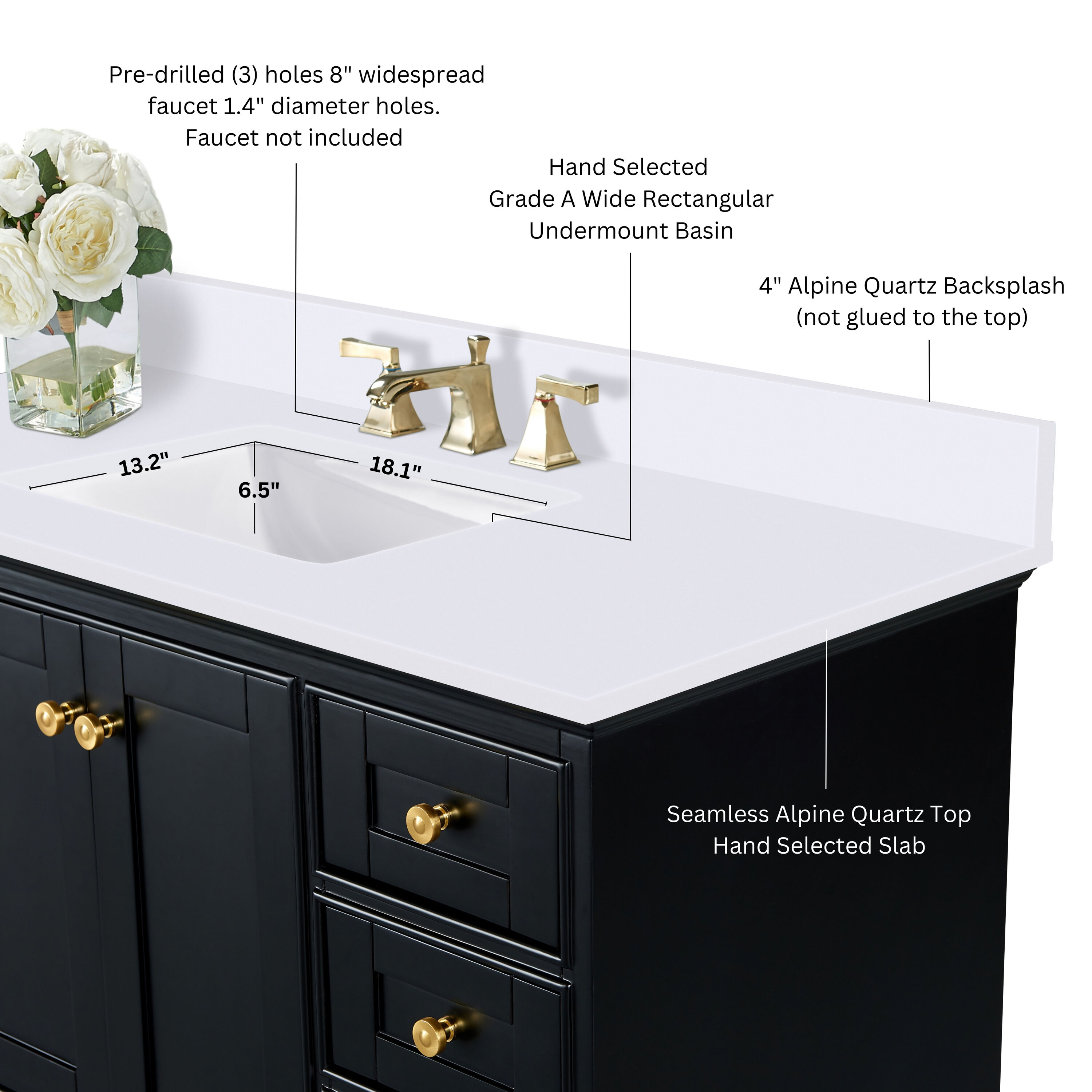 Ancerre Designs VTSAUDREY84BO-QCL-GD Bath-Vanity-Combo - View #4