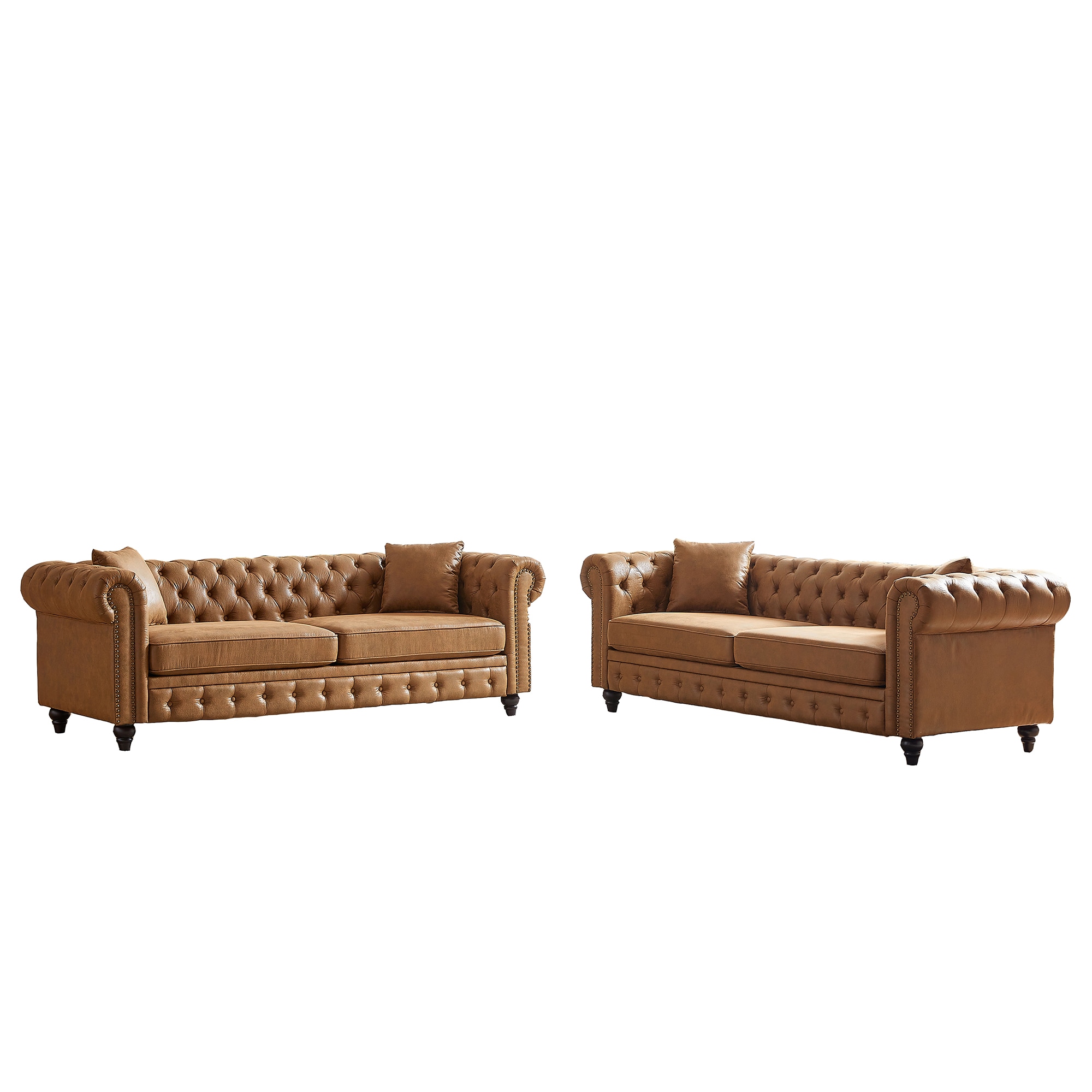 Bybafun YD9100017 Casual 4 -Piece Polyester/Polyester blend Brown Living Room Set