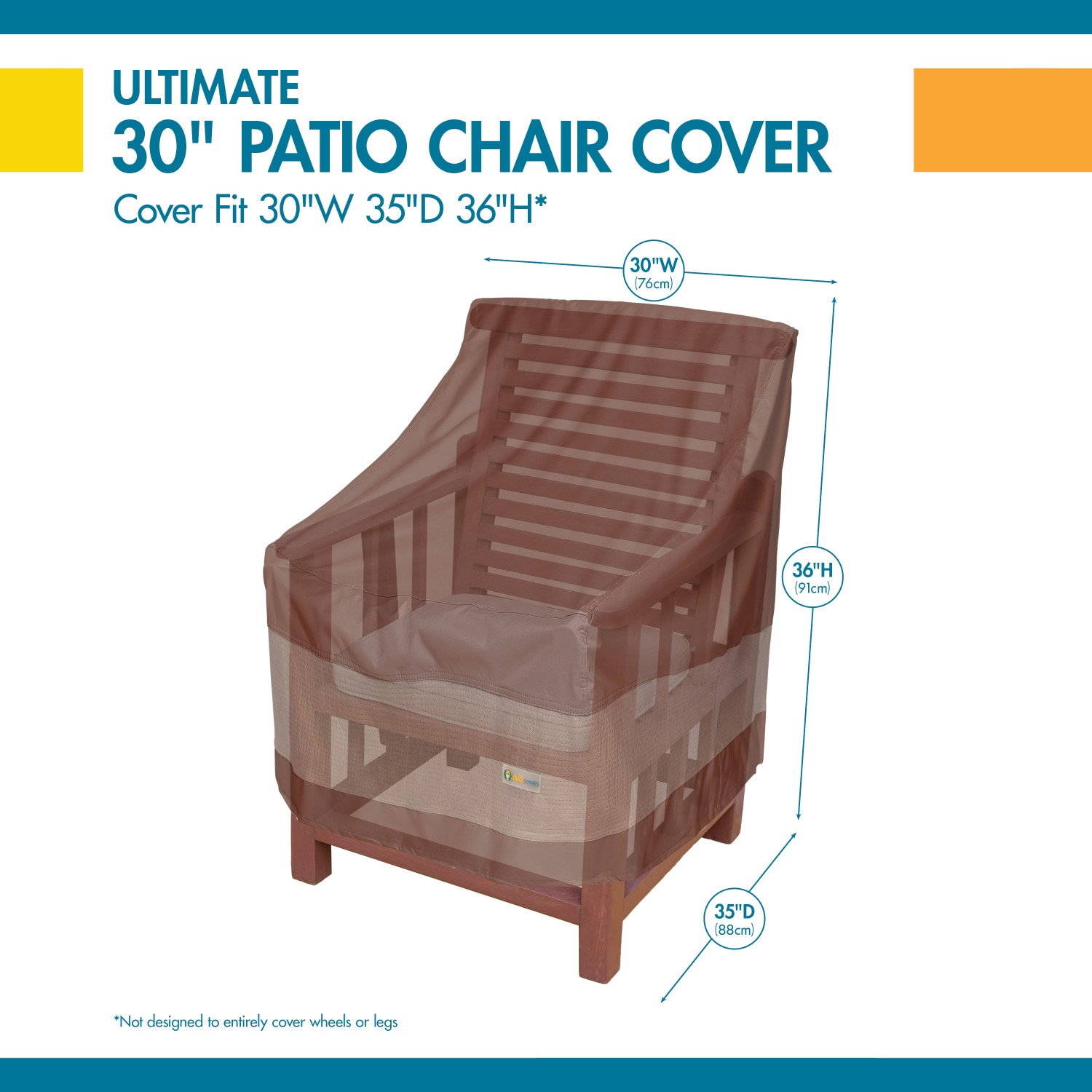 Mocha Cappuccino Waterproof Patio Chair Cover with Snaps