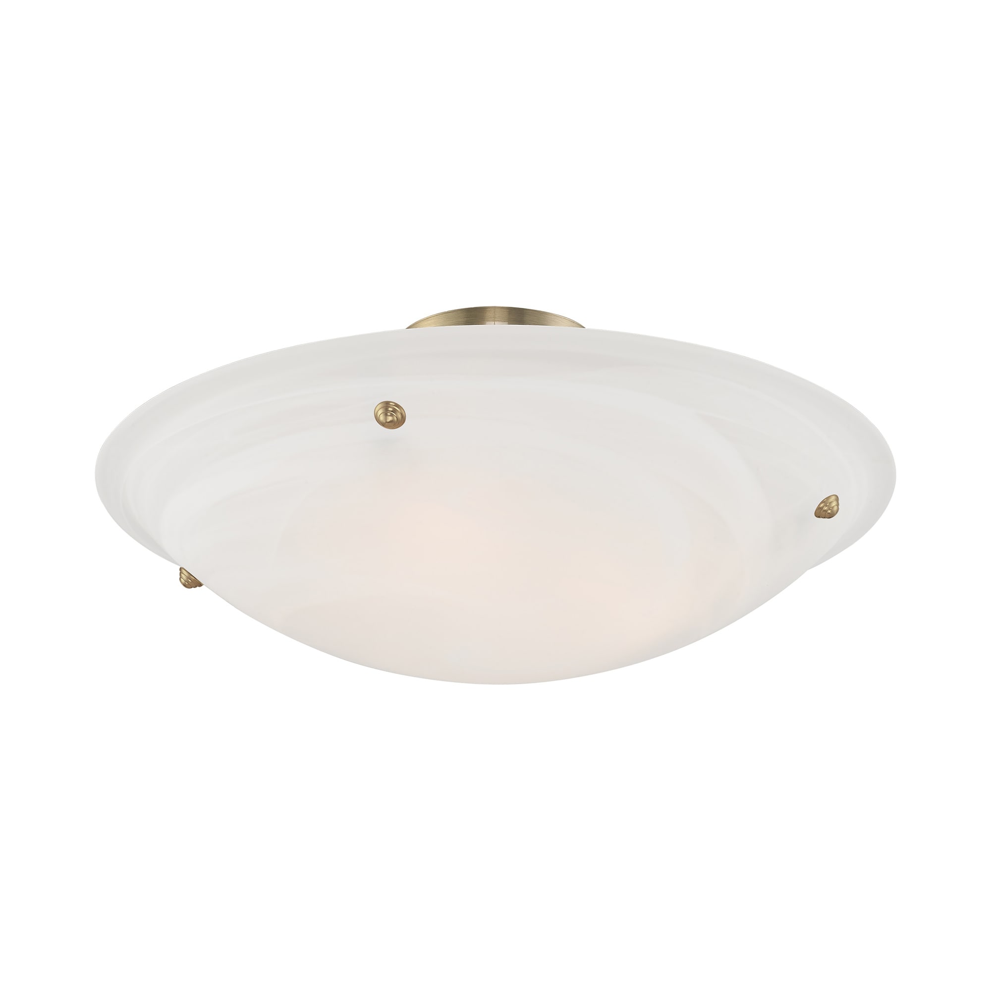 Antique Brass 4-Light Ceiling Mount with White Alabaster Glass