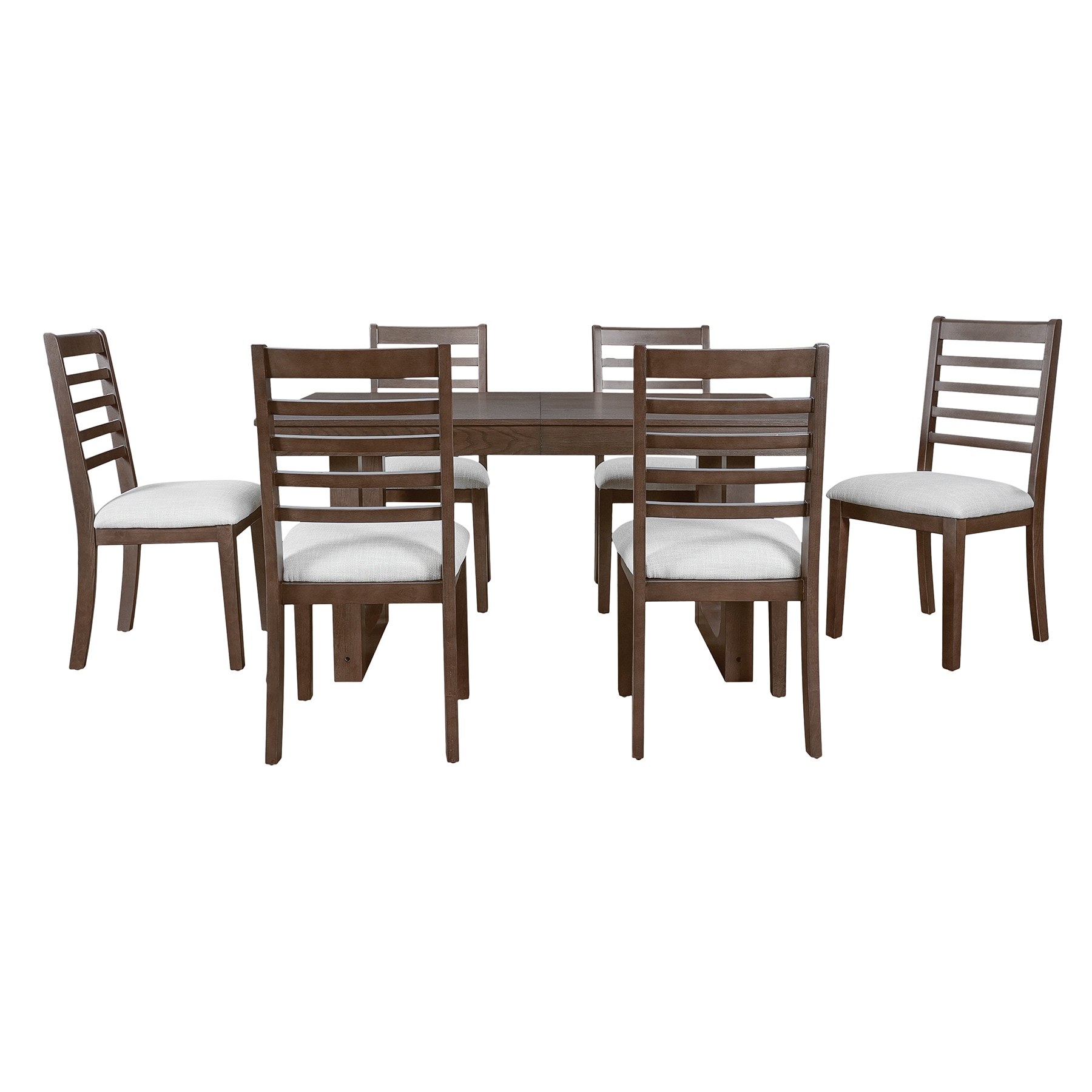 SINOFURN Brown Rustic Dining Room Set with Rectangular Table ( Seats 6 )