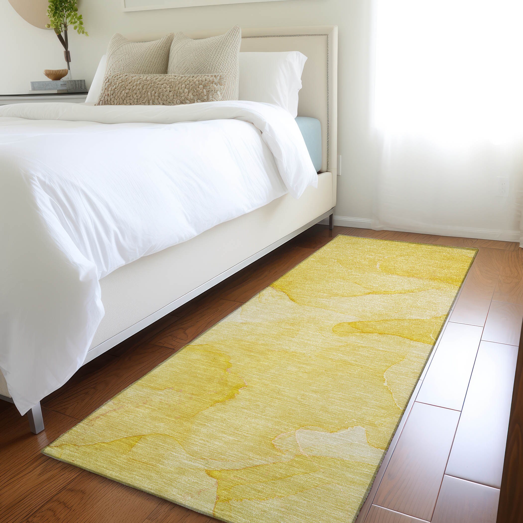 Addison Rugs ACN509GO2X8 Chantille ACN509GO 2 x 7 (ft) Polyester Gold Rectangular Indoor/Outdoor Abstract Machine washable Area rug
