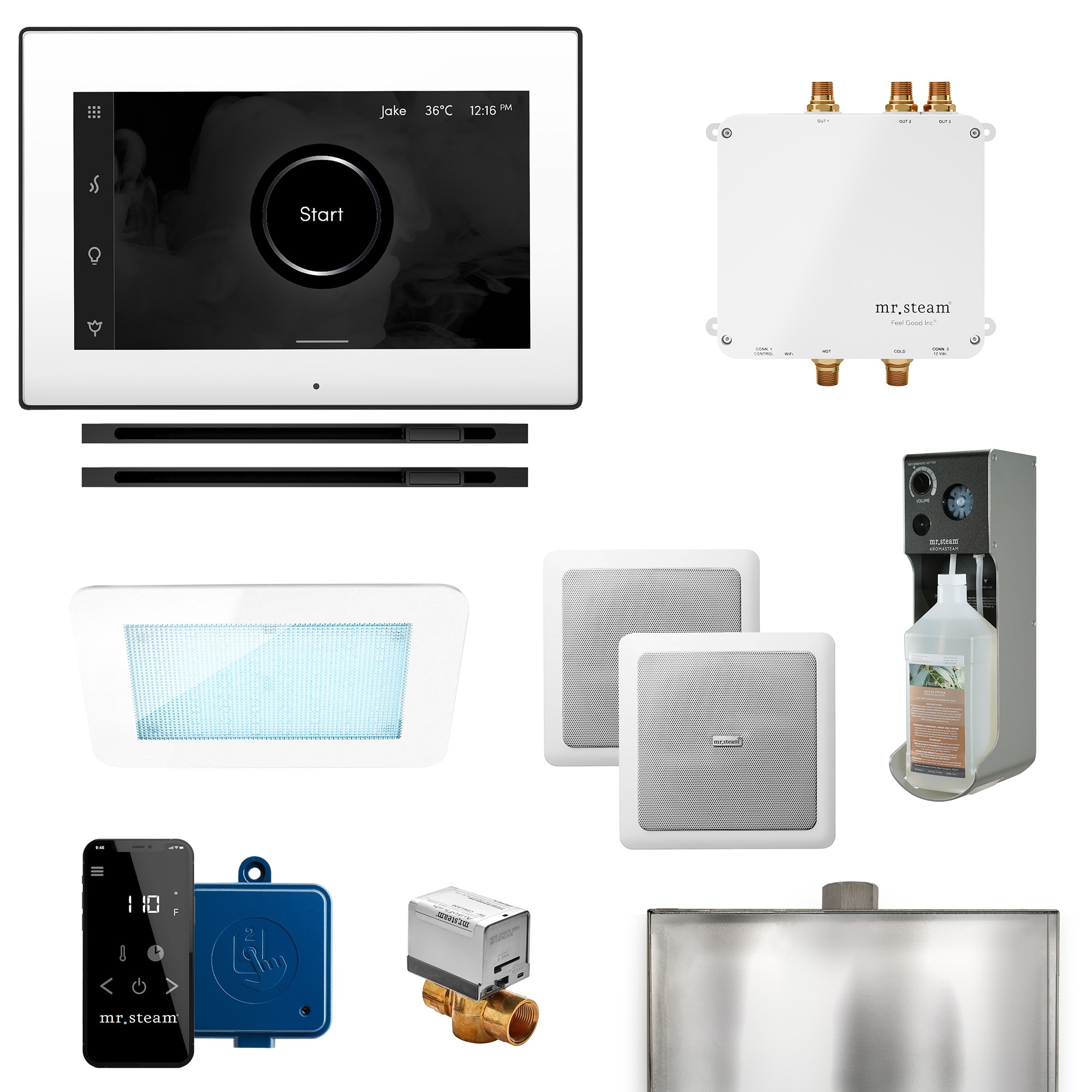 Mr. Steam BLS-WHXLMB Bliss Max Linear 600-Watt Matte Black Steam generator control kit