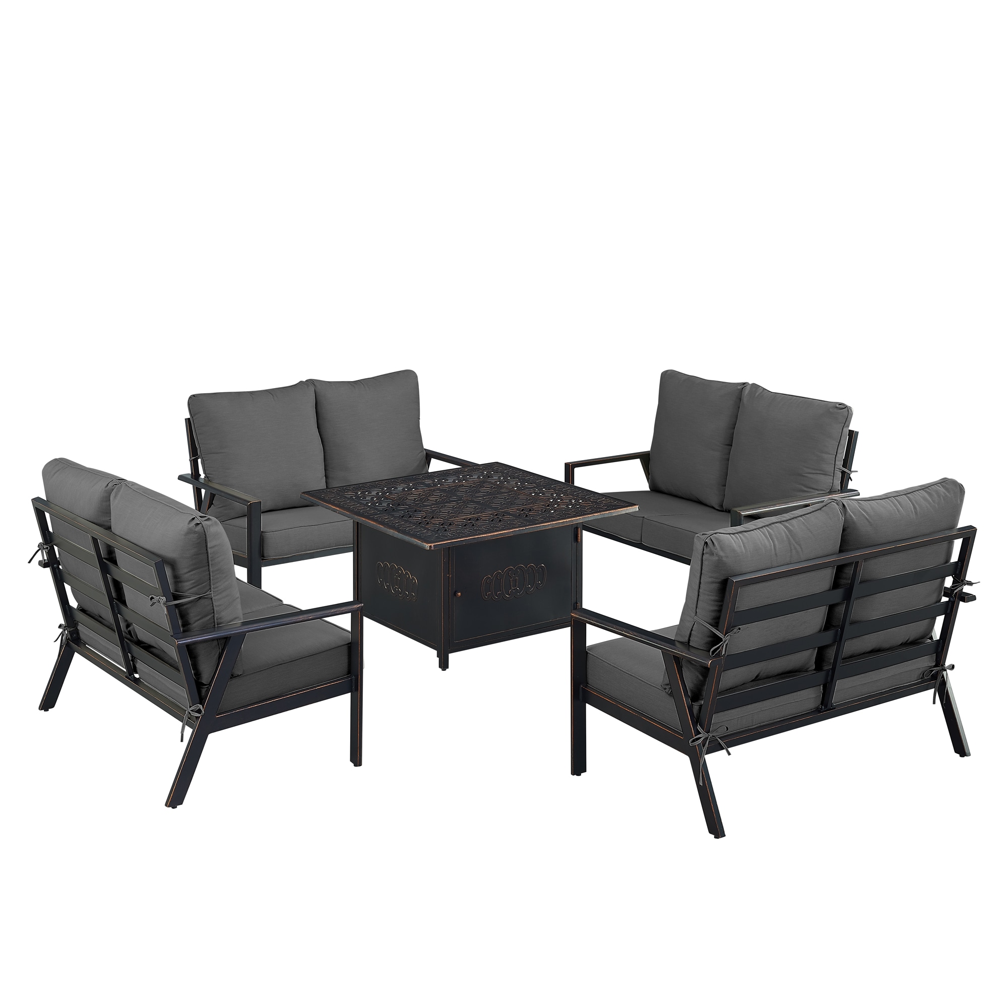 Oakland Living LUX4LSRONINBKCUA Patio-Conversation-Sets - View #4