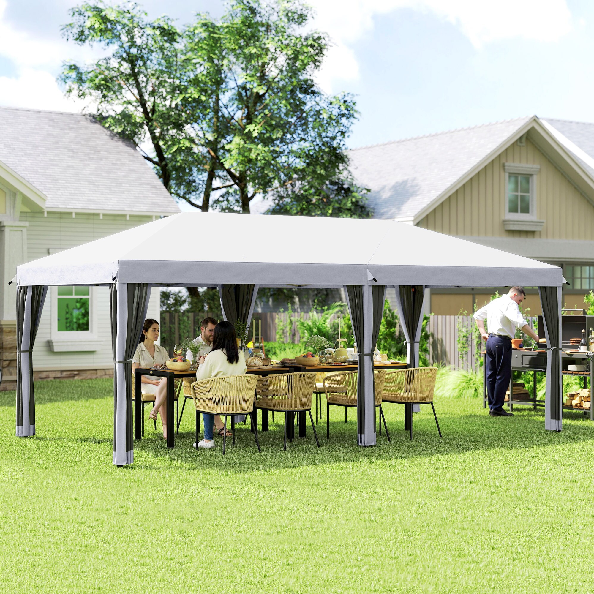 Outsunny 840-012V02CW Wood-Resin-Gazebos - View #2