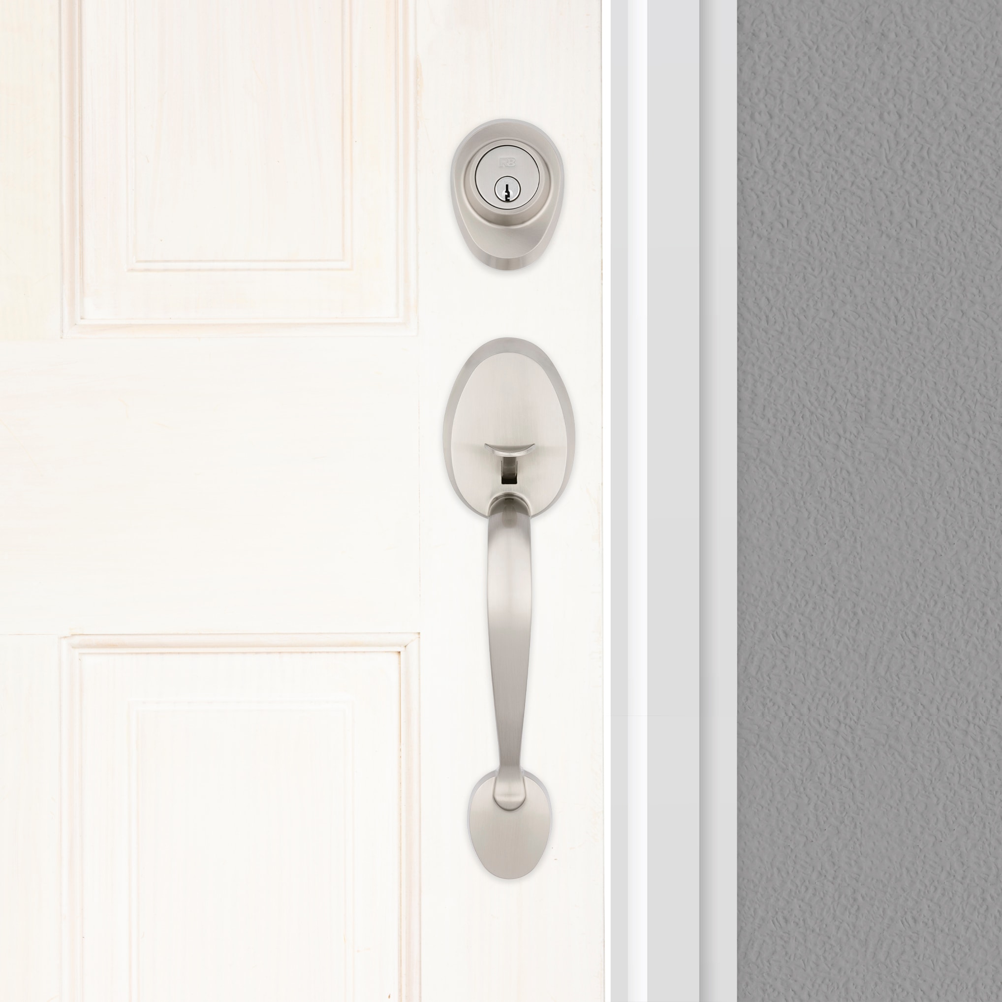 Kwikset Series Dakota Satin Nickel Entry Door Exterior Handle in the  Handlesets department at
