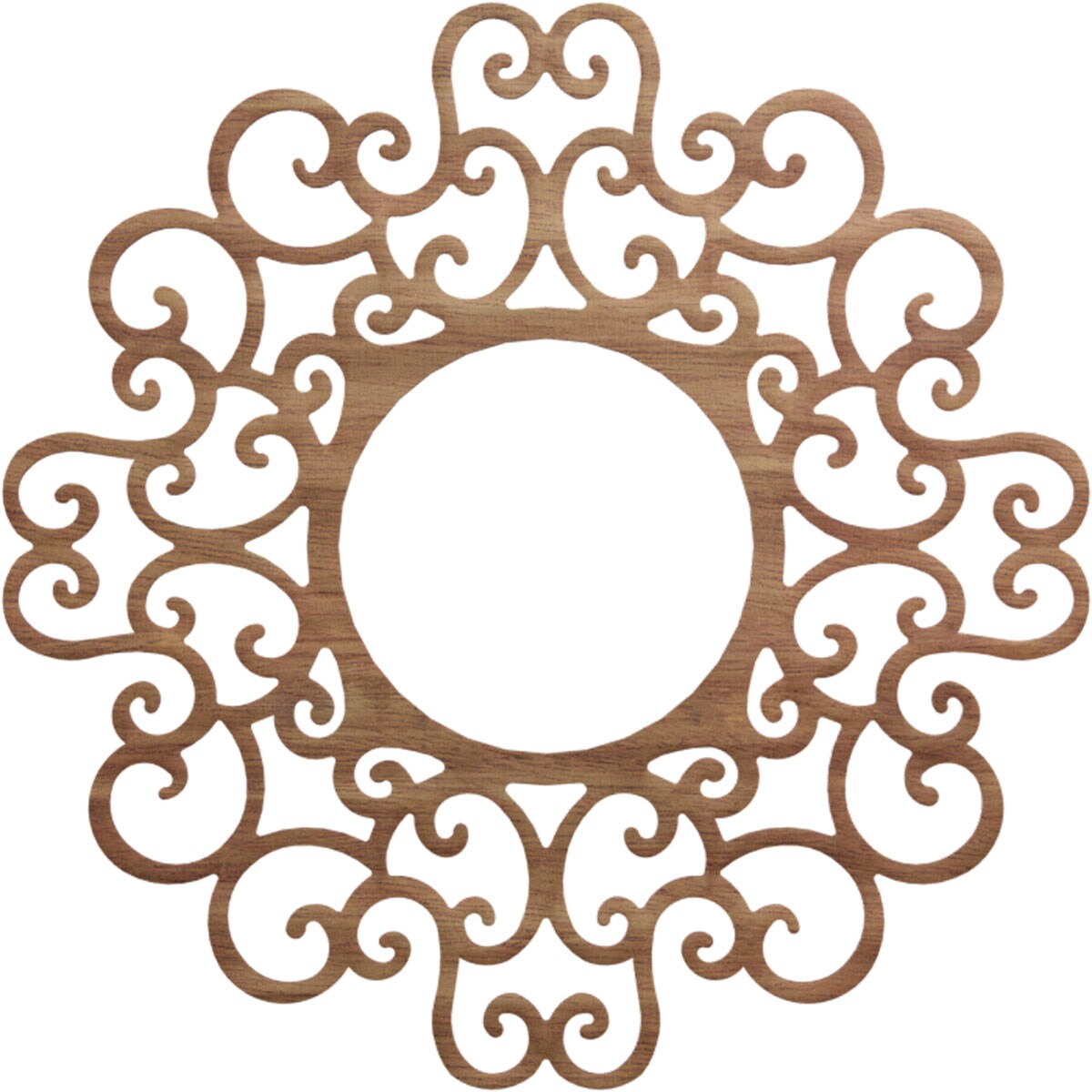 Ekena Millwork CMWP40X40X0375REWA Reims Fretwork Pierced 40-in W x 40-in L Victorian Walnut Wood Whole Ceiling Medallion
