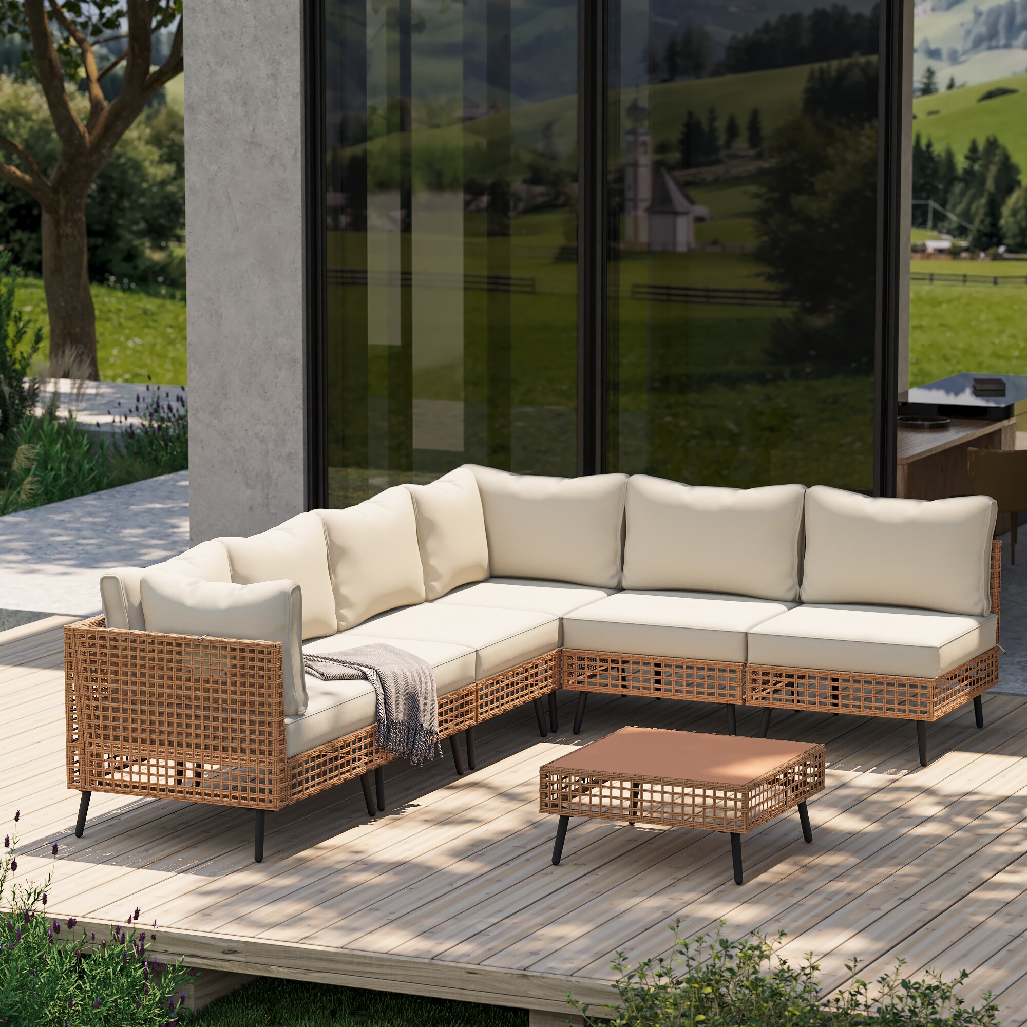 Mondawe MO-WFCLHPCBK1P3 Patio-Sofas-Daybeds - View #4