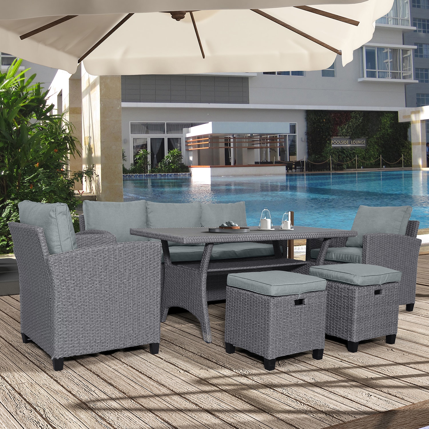 SINOFURN SYA010465GY Patio-Conversation-Sets - View #7