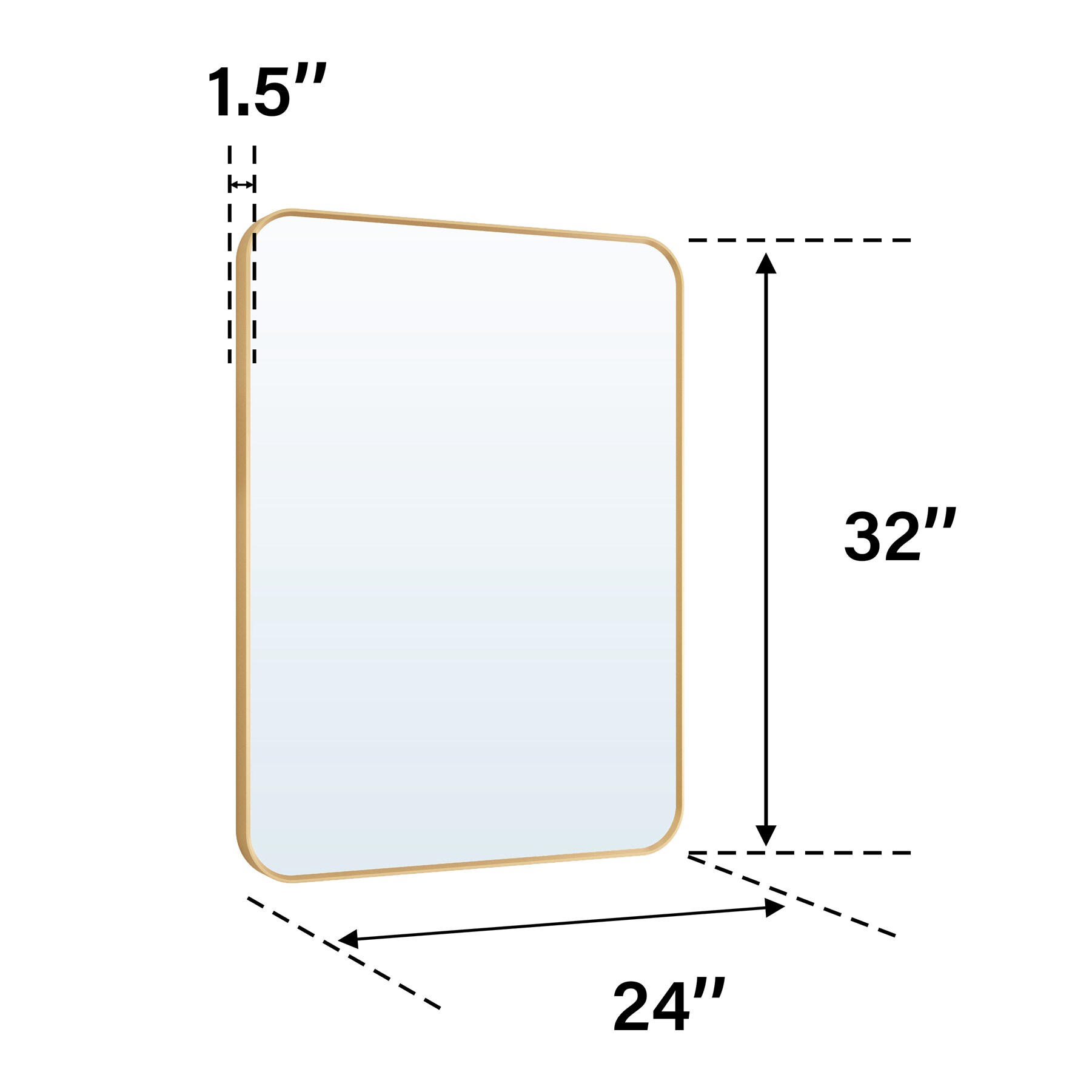 WELLFOR GIJ-MR01-2028GD Framed-Bath-Mirrors - View #4
