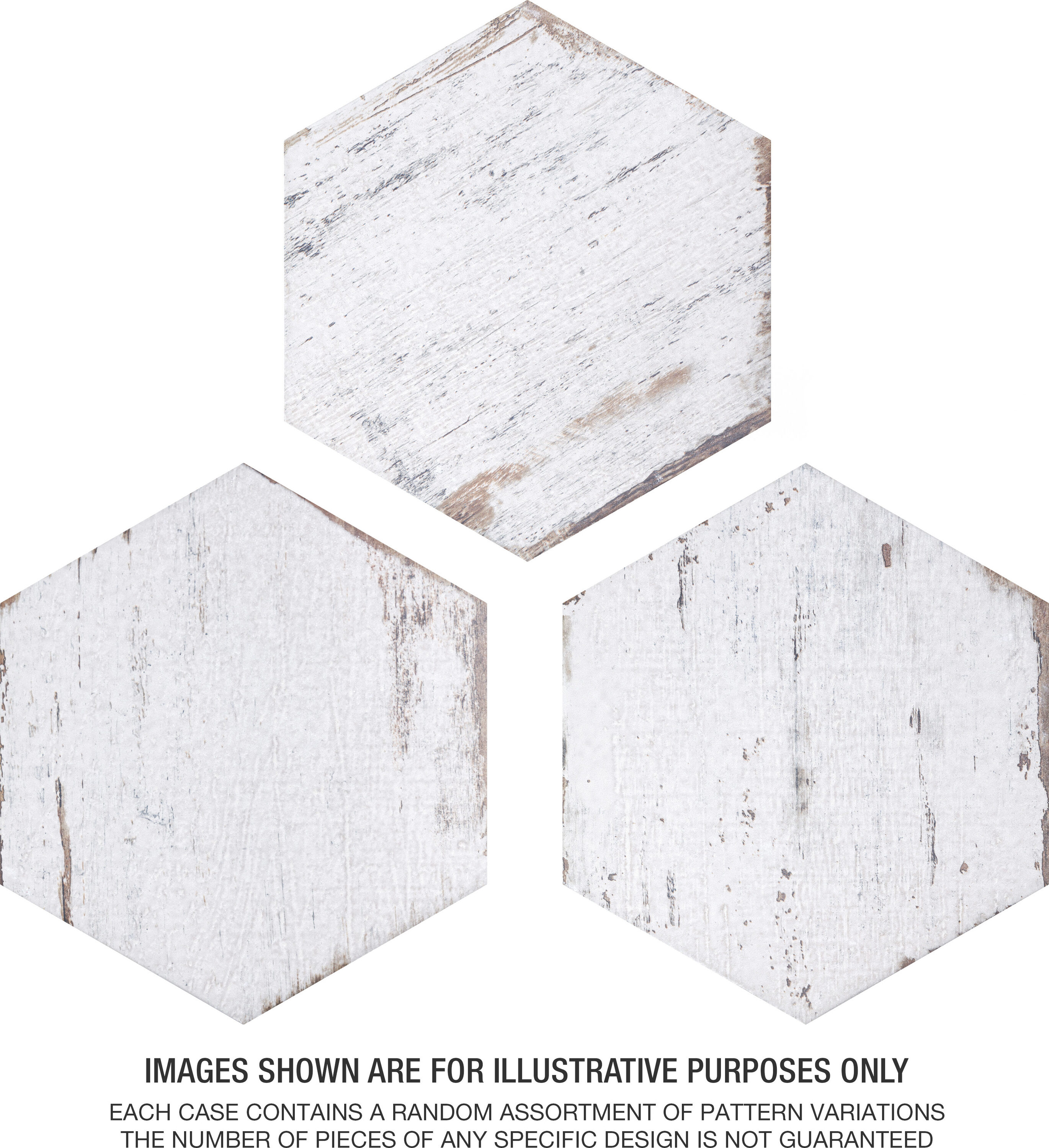 Retro Hex Blanc 7" x 8" Porcelain Hexagon Tile for Walls & Floors