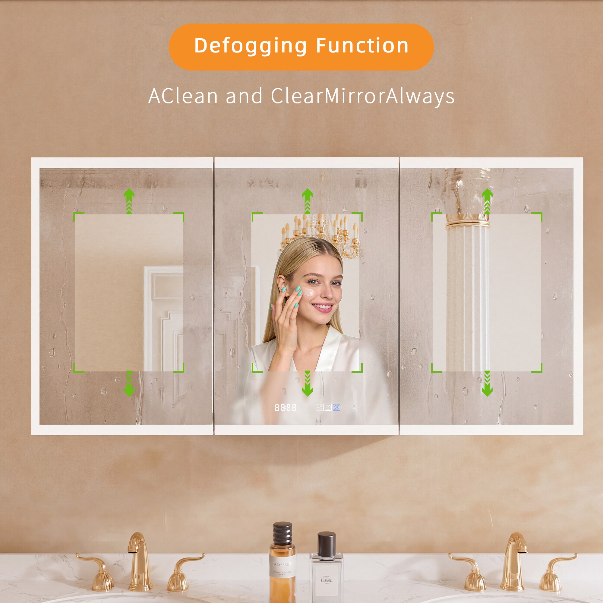 Tinyhomie LED Lighted Bathroom Medicine Cabinet with Socket Mirror ...