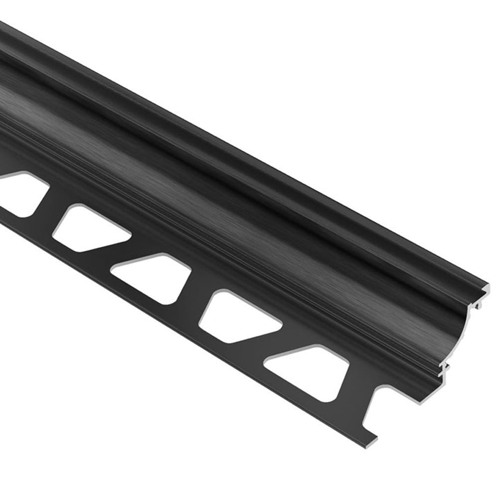 Schluter Systems AHK1S125AGRB Dilex-AHK 0.5-in W x 98.5-in L Brushed graphite anodized aluminum Aluminum Cove base Tile Edge Trim