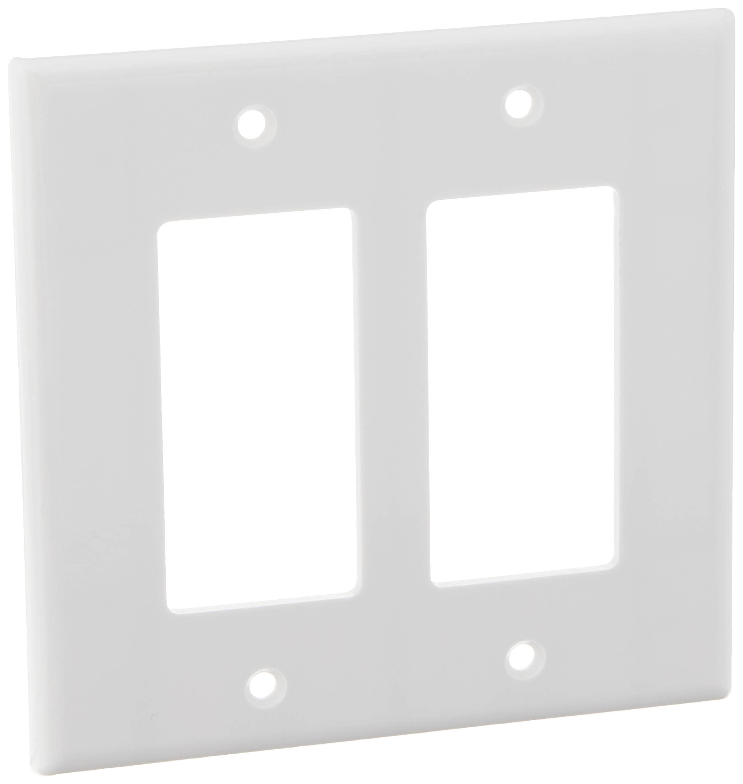  2Gang Decora GFCI Wallplate White Midsize Durable Design