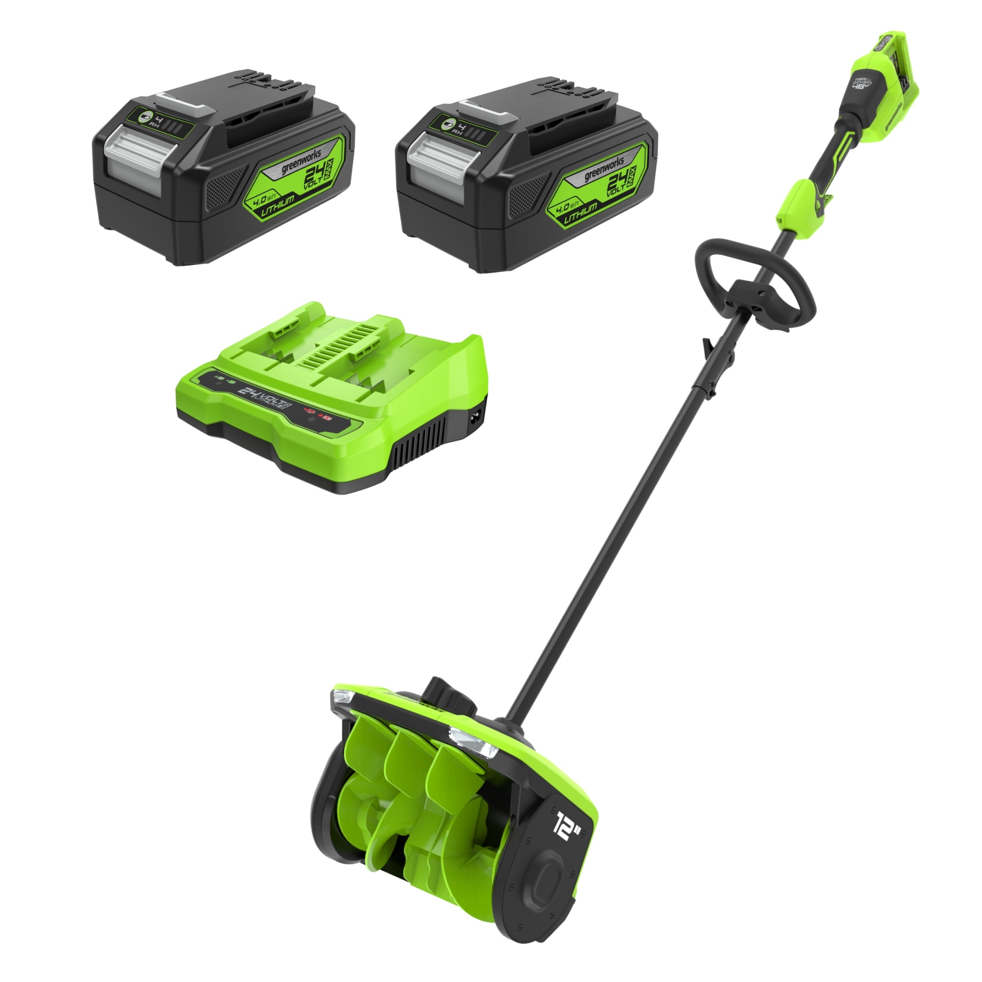 Greenworks 48-volt 12-Inches Single-stage Push Battery Powered snow shovel 4 Ah (Battery Included) (Charger Included)