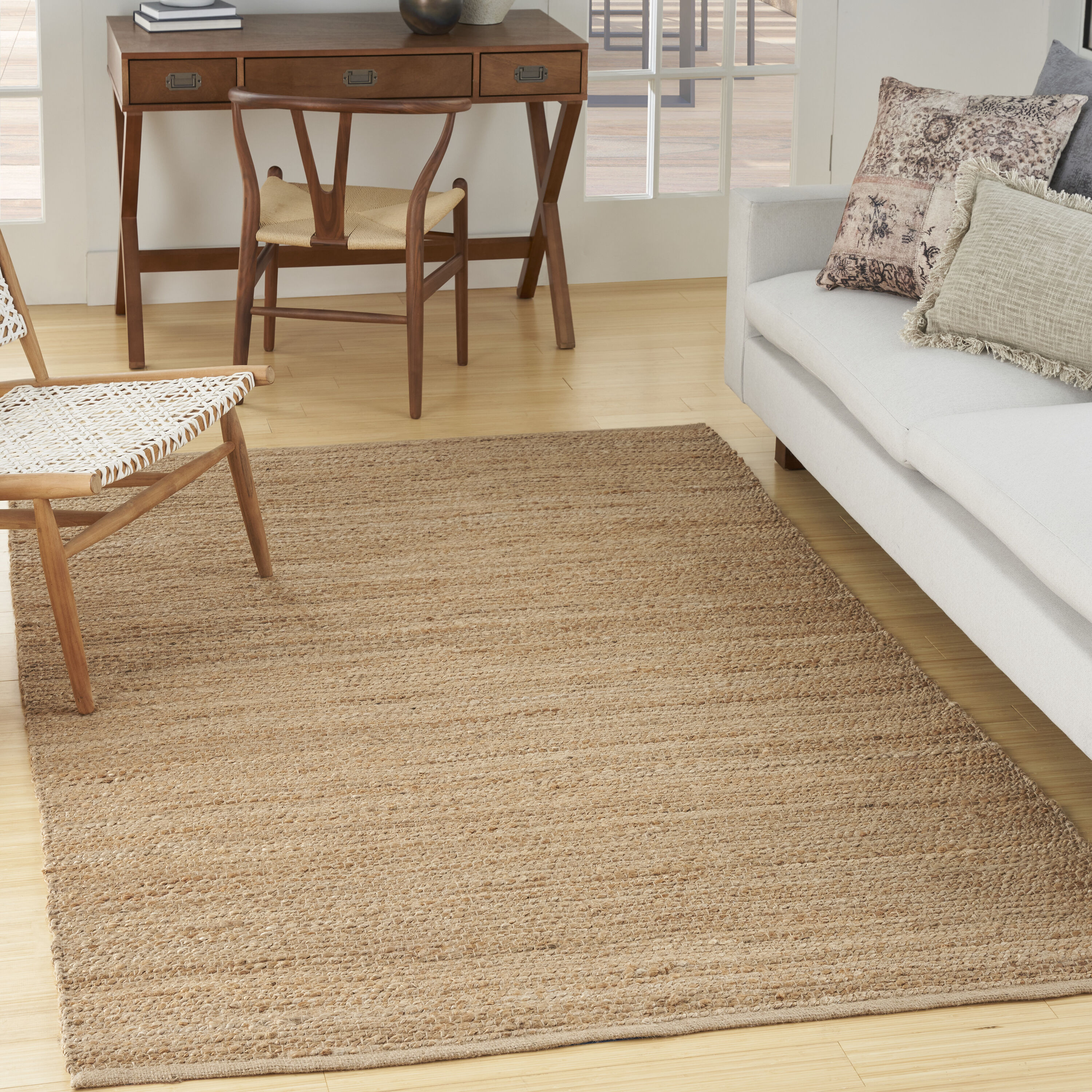 Nourison Natural Jute Flatweave Rectangular Indoor Solid Area and Runner Rugs