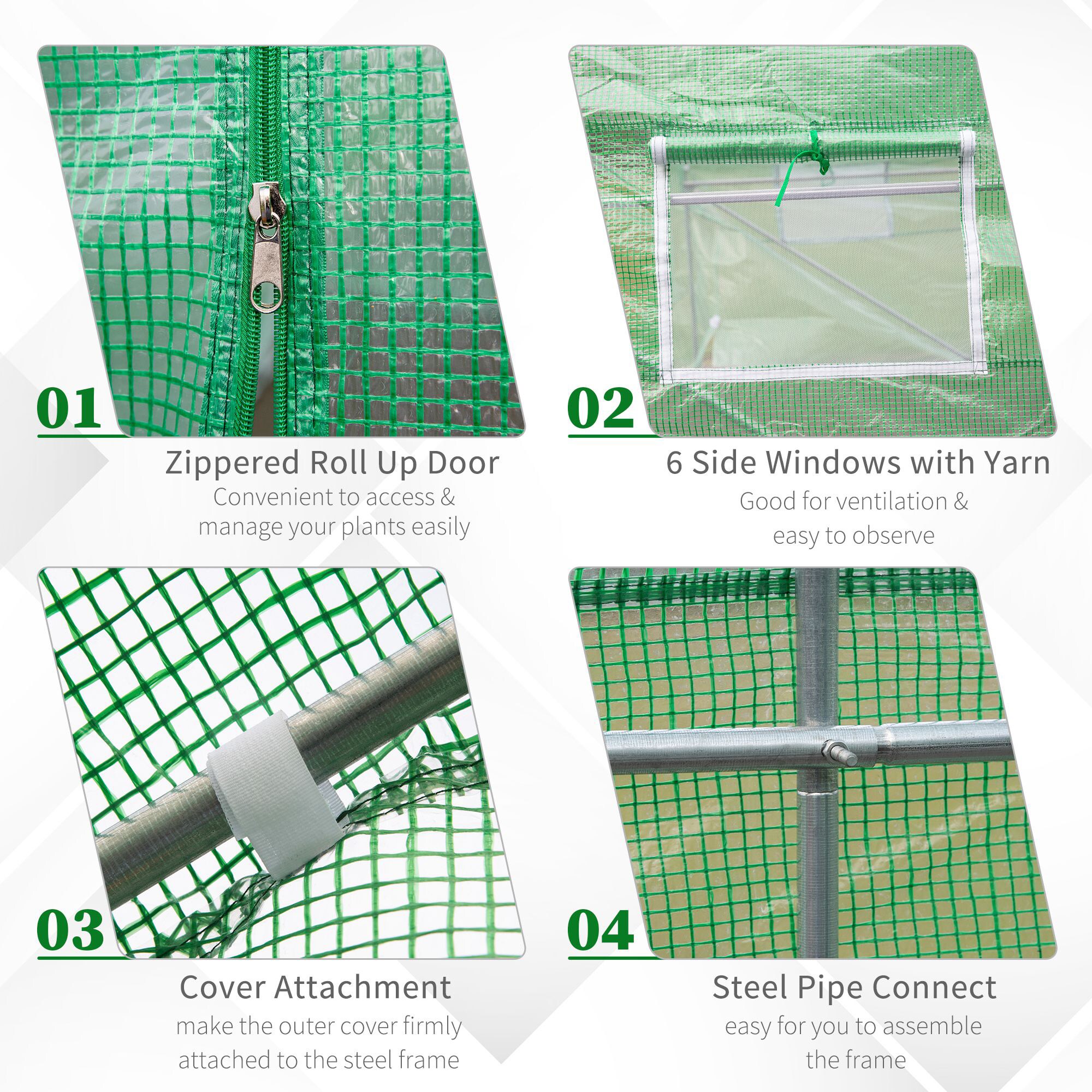 Outsunny 11.5-ft L x 10-ft W x 7-ft H Green Greenhouse in the ...