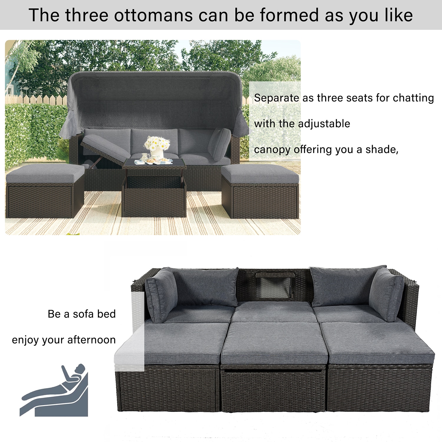 SINOFURN SYA020394GY Patio-Sofas-Daybeds - View #5