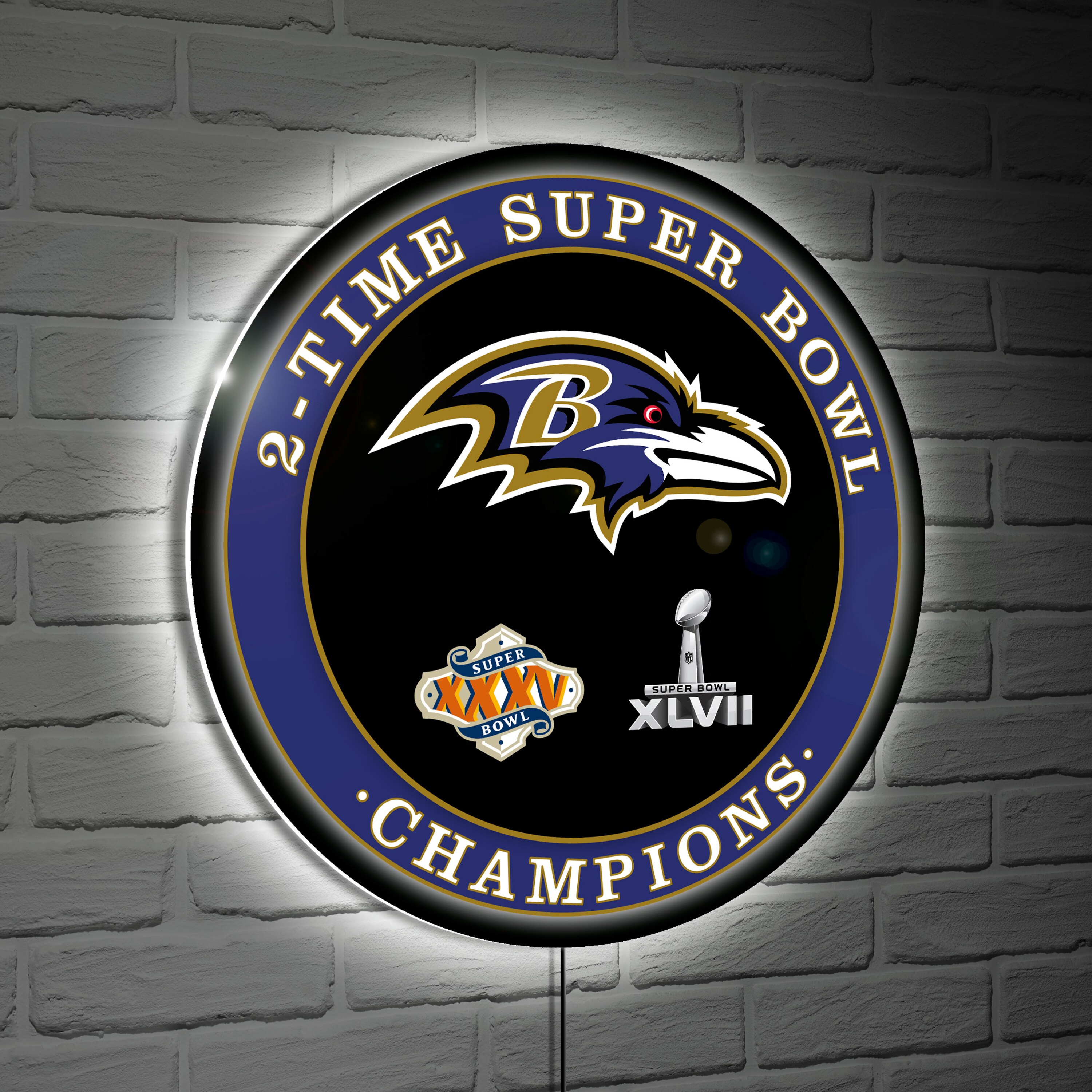Evergreen 8LED3802RDC Baltimore Ravens 23-Inches W x 23-Inches H Acrylic Sports Wall Phrases Wall accent